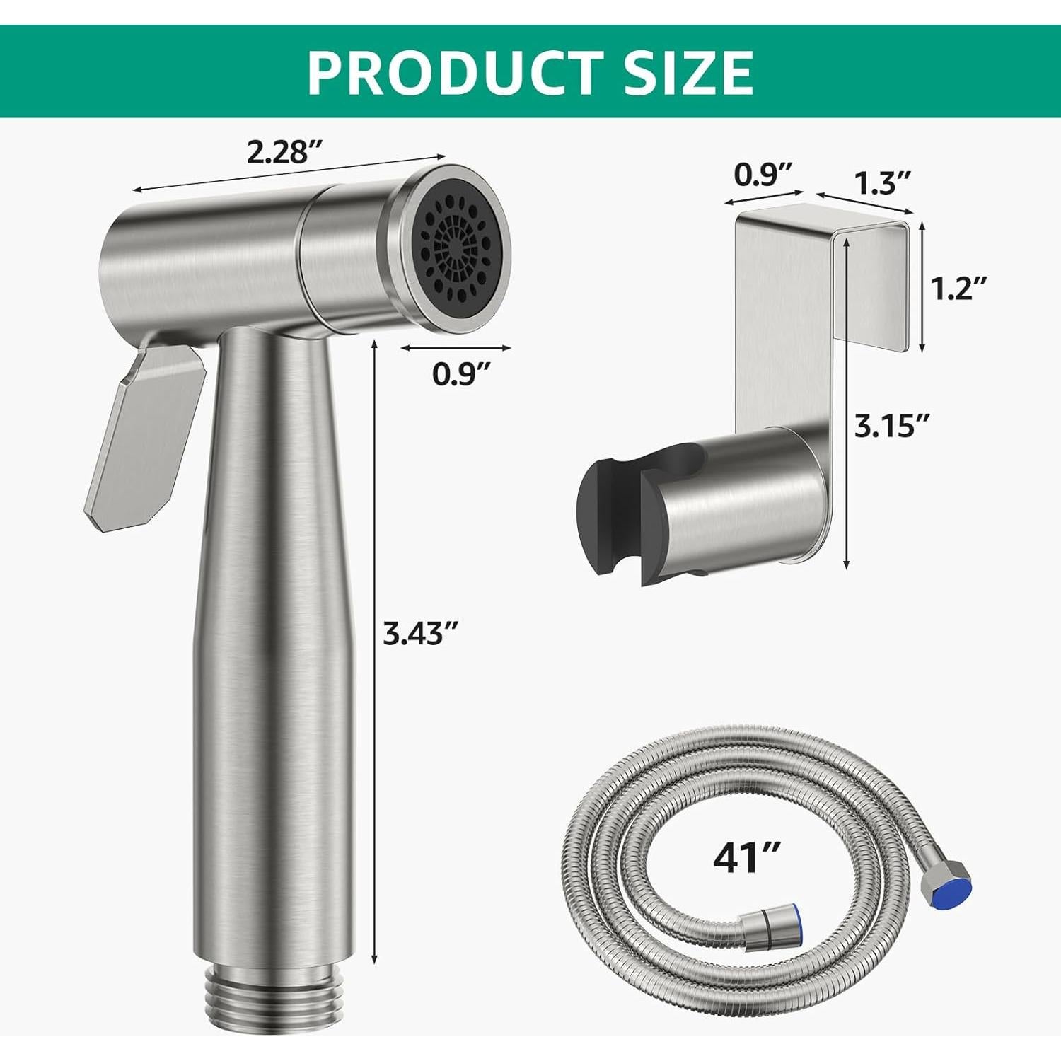 Rociador de Bidet de Mano MBILLION Niquelado Doble Función 63.5cm