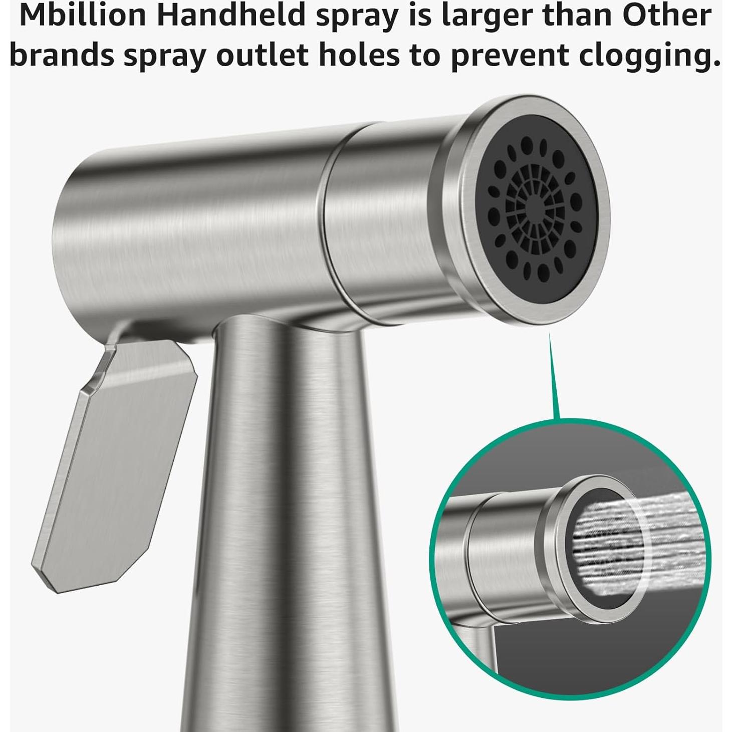 Rociador de Bidet de Mano MBILLION Niquelado Doble Función 63.5cm