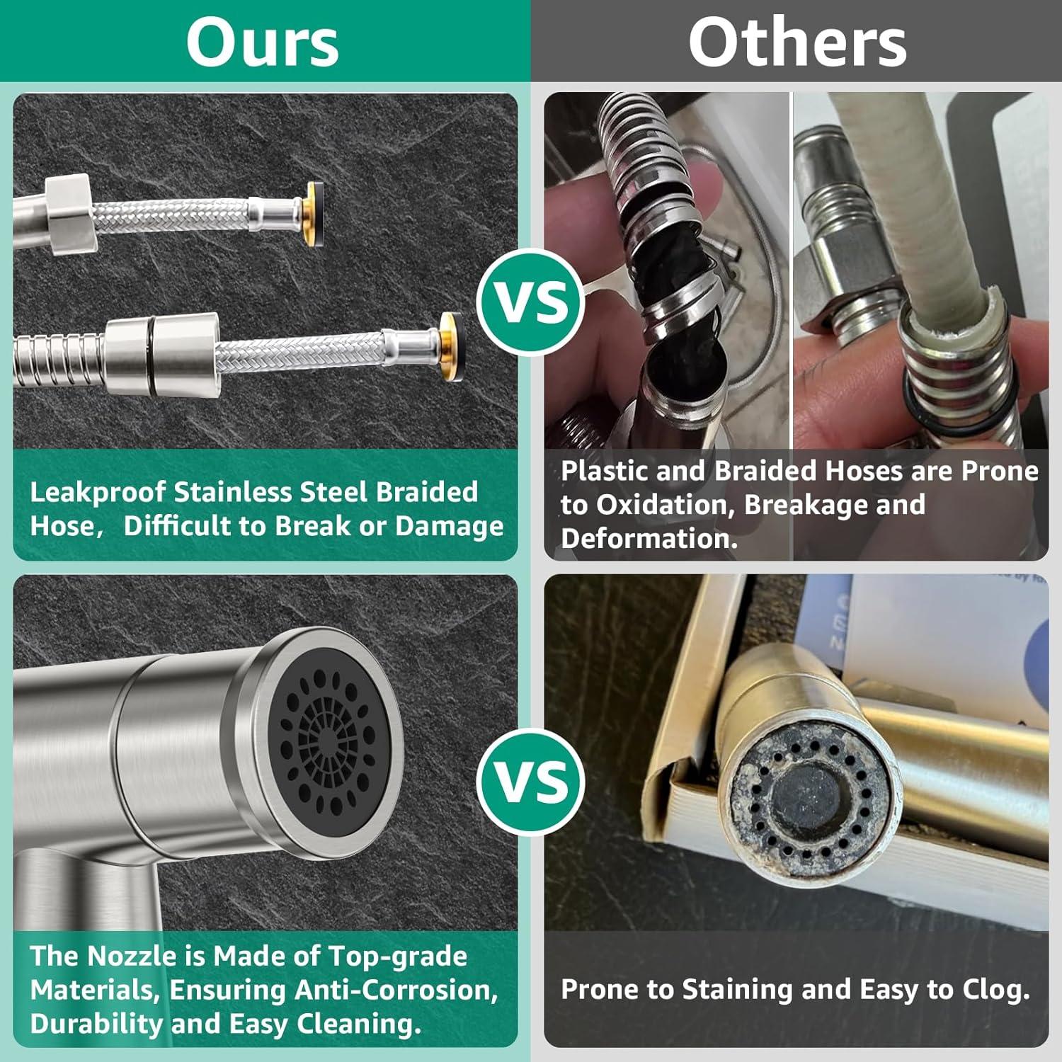 Rociador de Bidet de Mano MBILLION Niquelado Doble Función 63.5cm