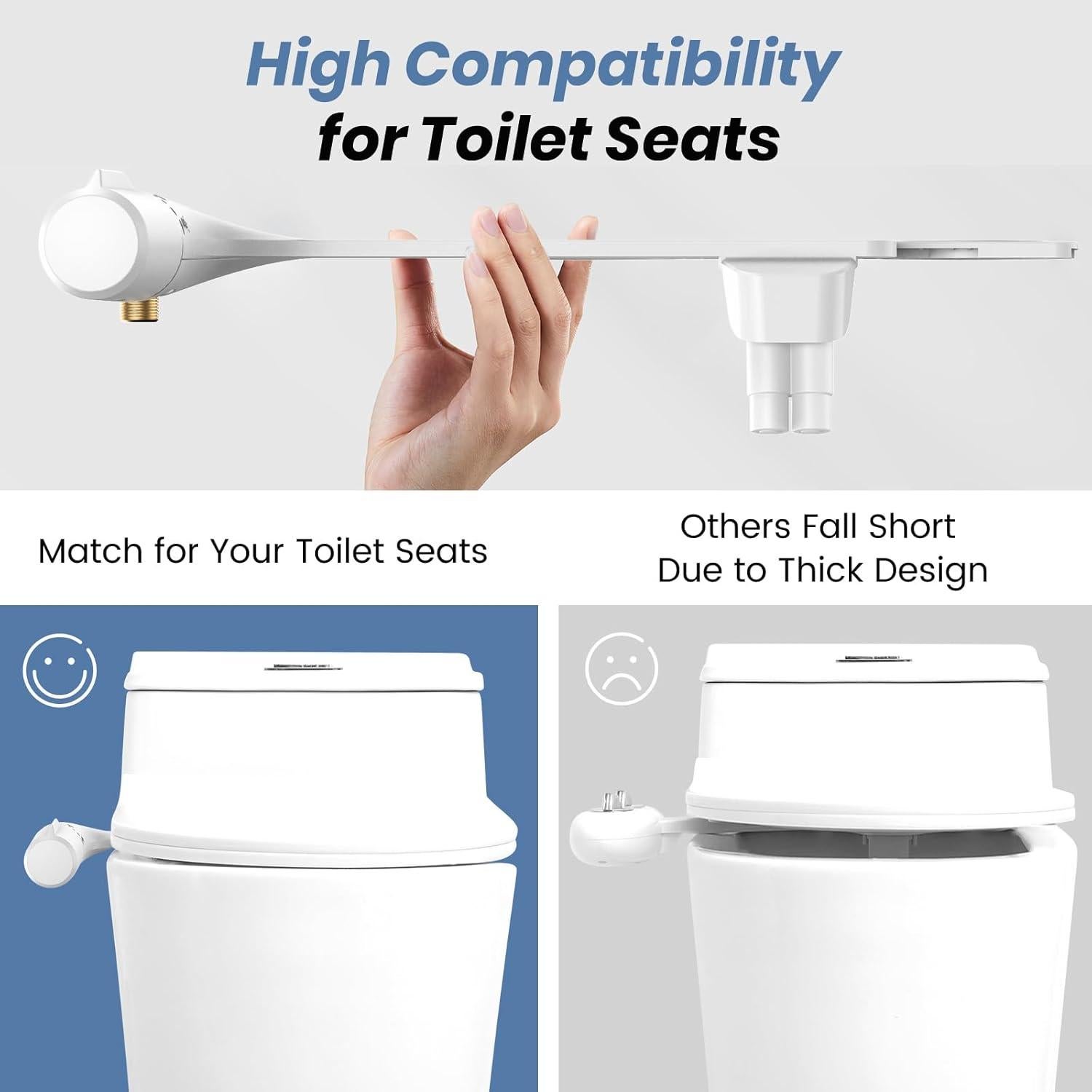 Accesorio de Bidet Shikitek Ultra Delgado Doble Boquilla Plata