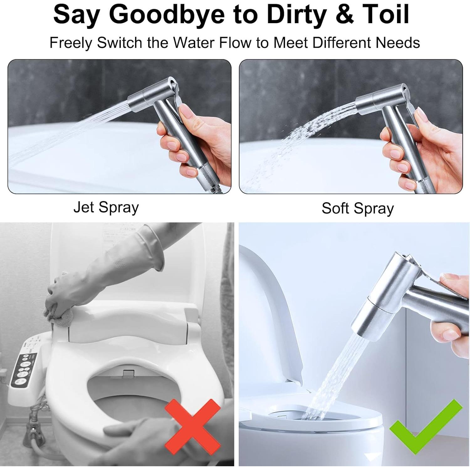 Pulverizador de Bidet de Mano Skybess Acero Inoxidable 121.92 cm