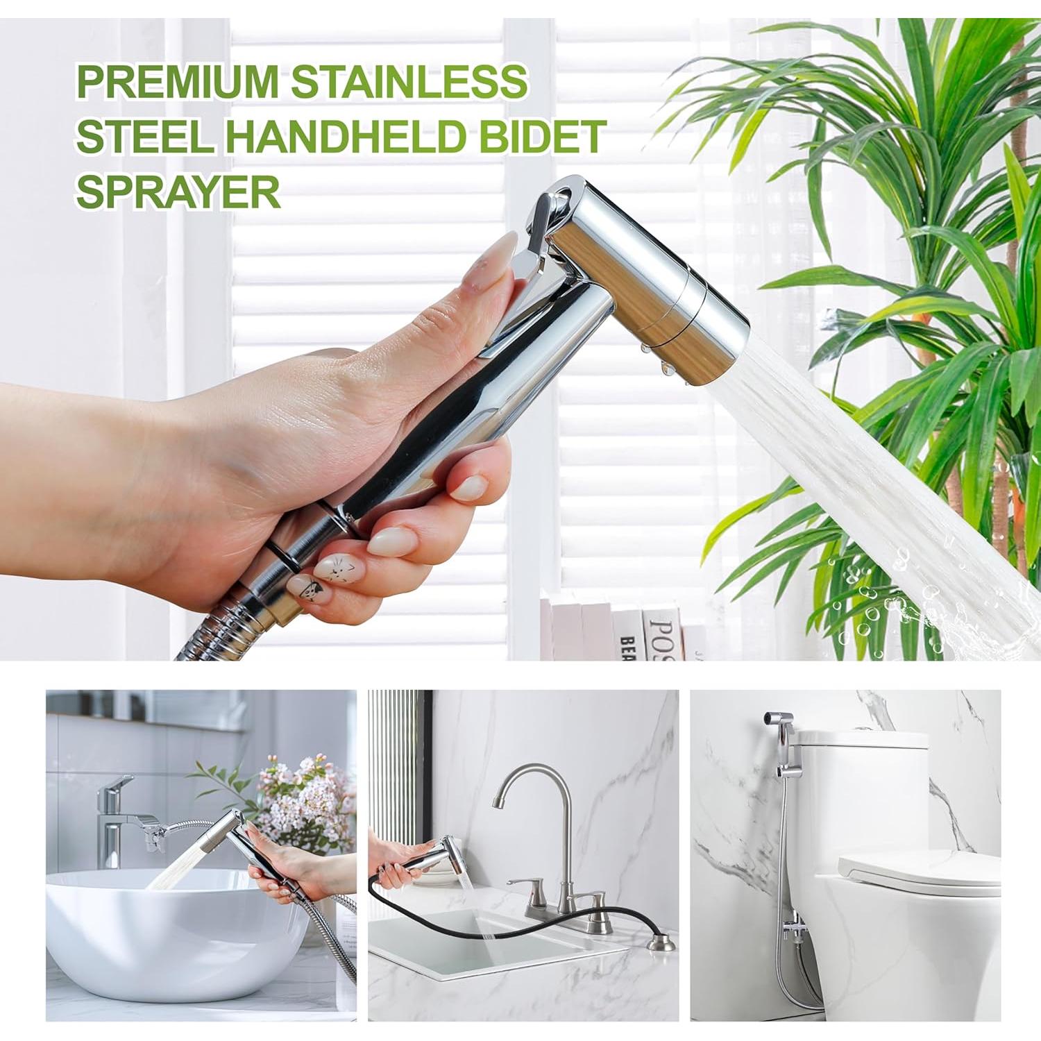 Rociador de Bidet de Mano ASRCLOO de Acero Inoxidable Cromo