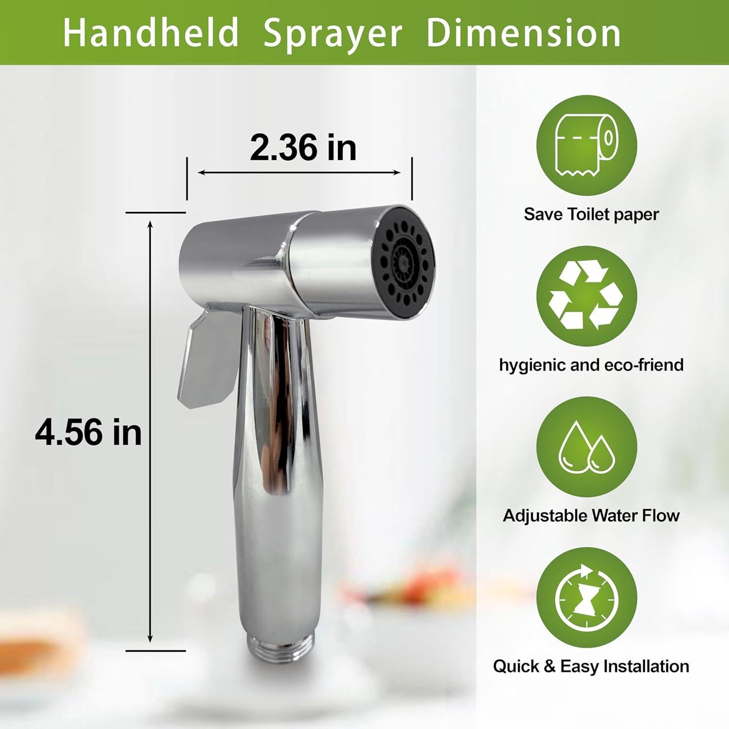 Rociador de Bidet de Mano ASRCLOO de Acero Inoxidable Cromo