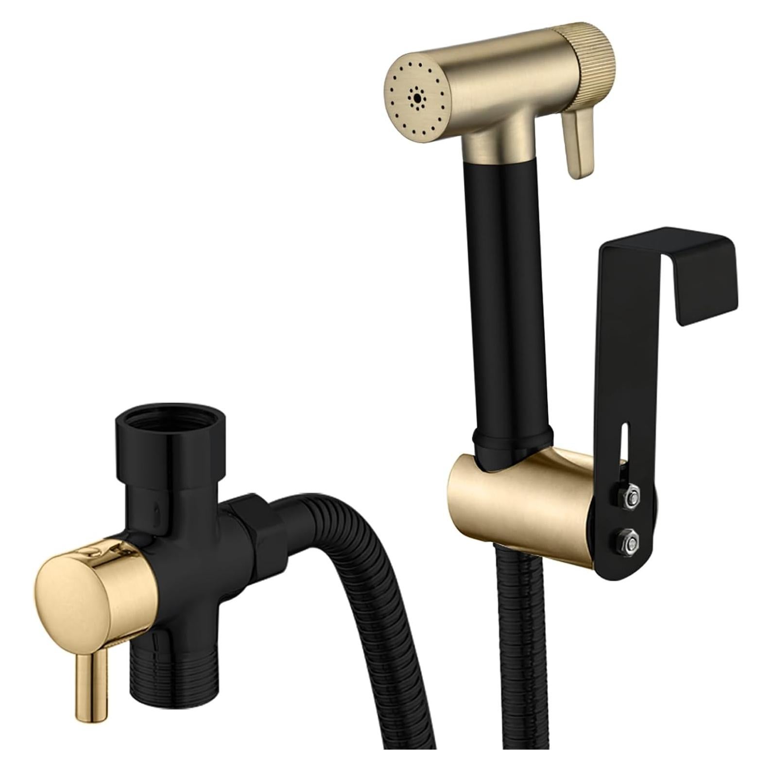Rociador de Bidet de Mano WRKMH Negro y Oro Cepillado 119 cm