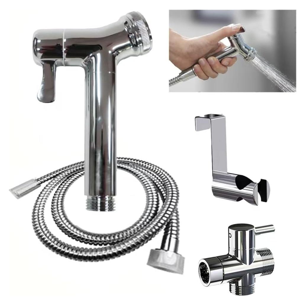 Rociador de Bidet de Mano SECNAC de Latón con Manguera 1.2m