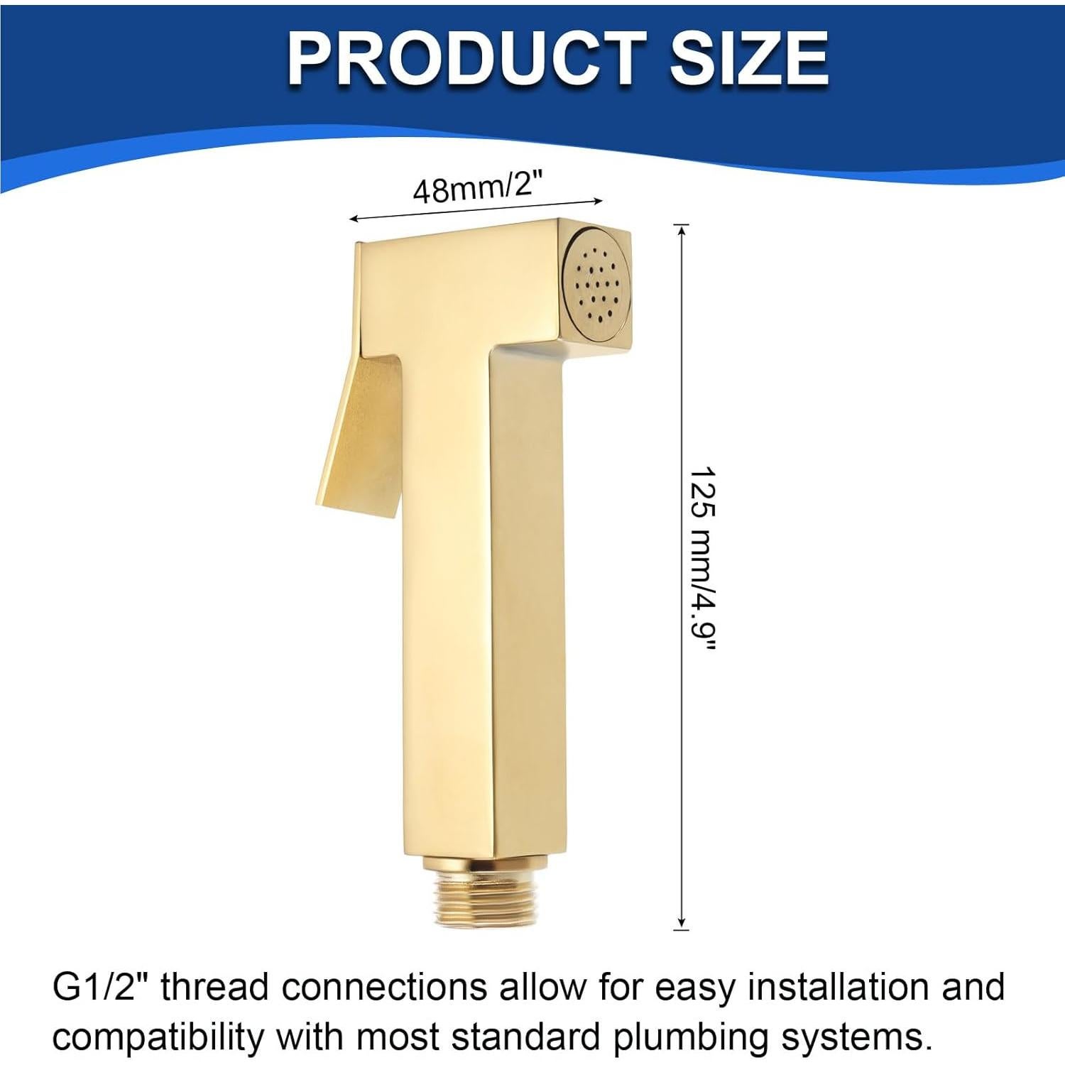 Rociador de Bidet de Mano uxcell Dorado con Control de Agua