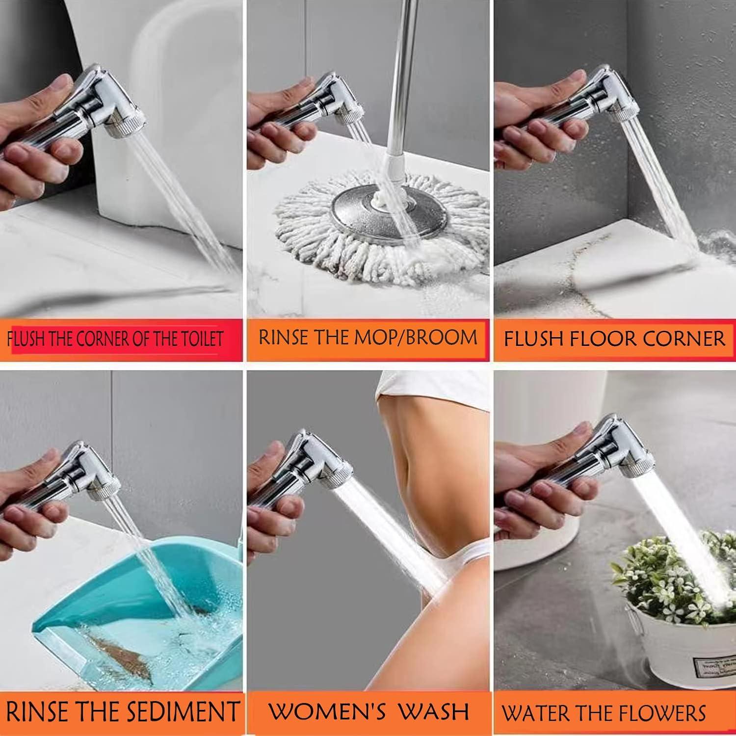 Rociador de Bidet de Mano HOYOJU Metal Cromado Ajustable