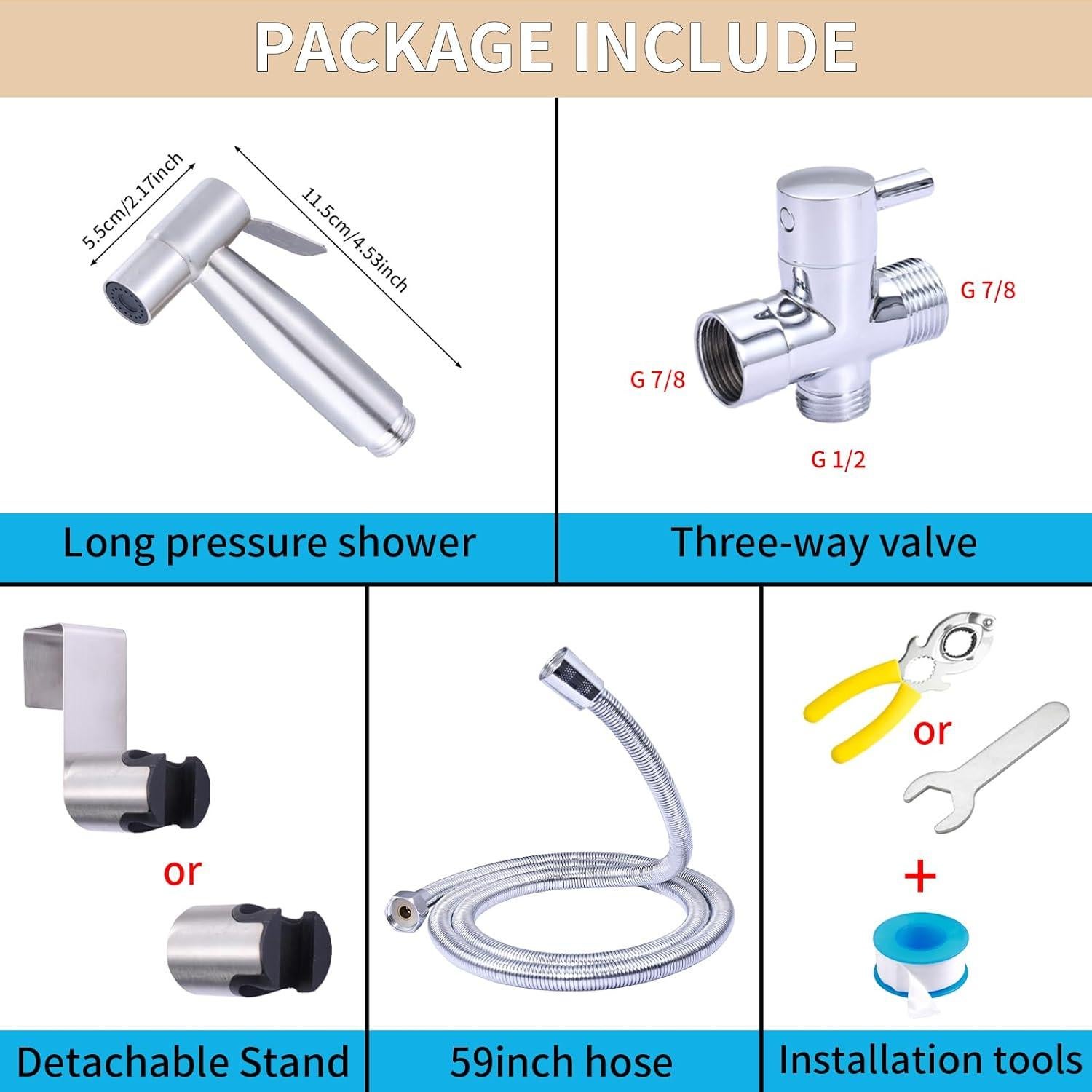 Rociador de Bidet de Mano Peisaluo Acero Inoxidable 304