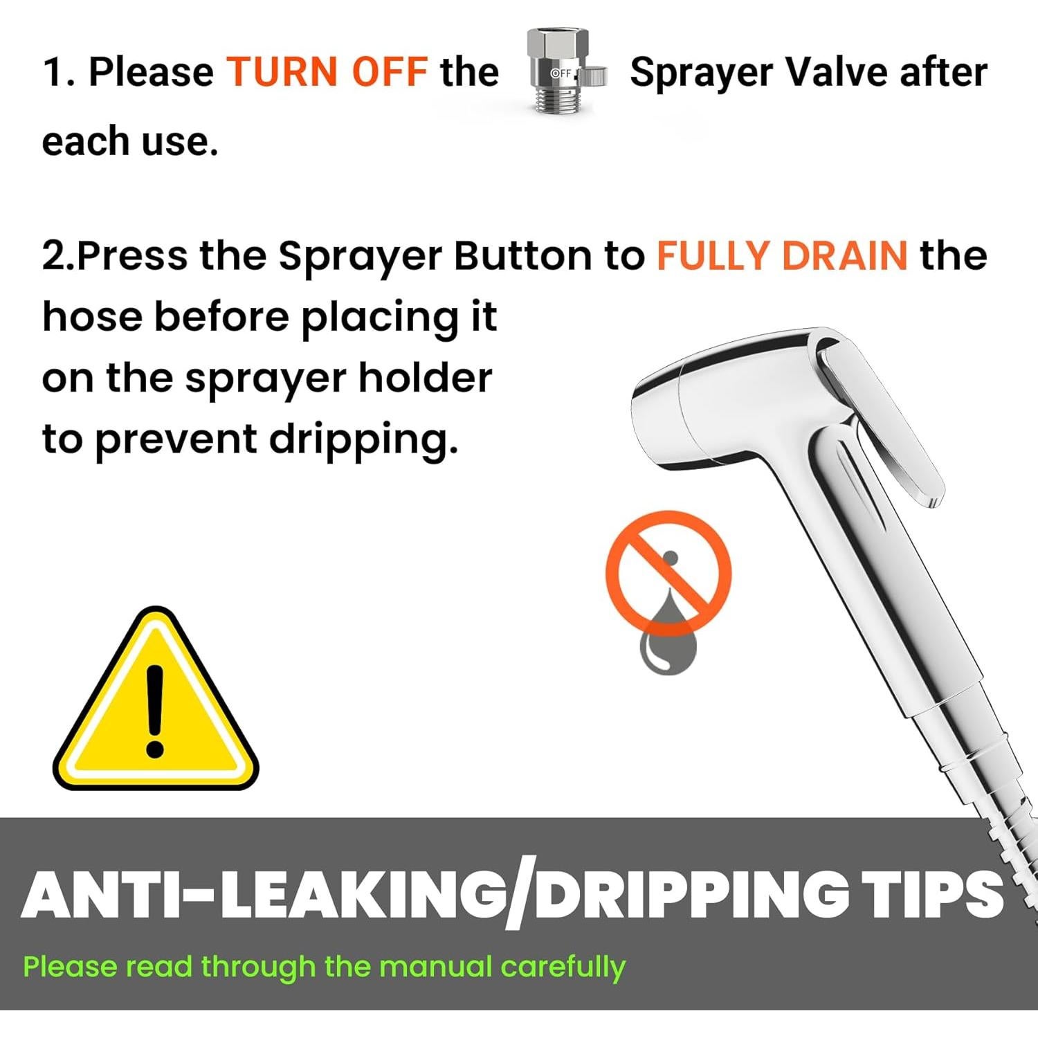 Rociador de Bidet Terapaton Cromado con Manguera 121.92 cm