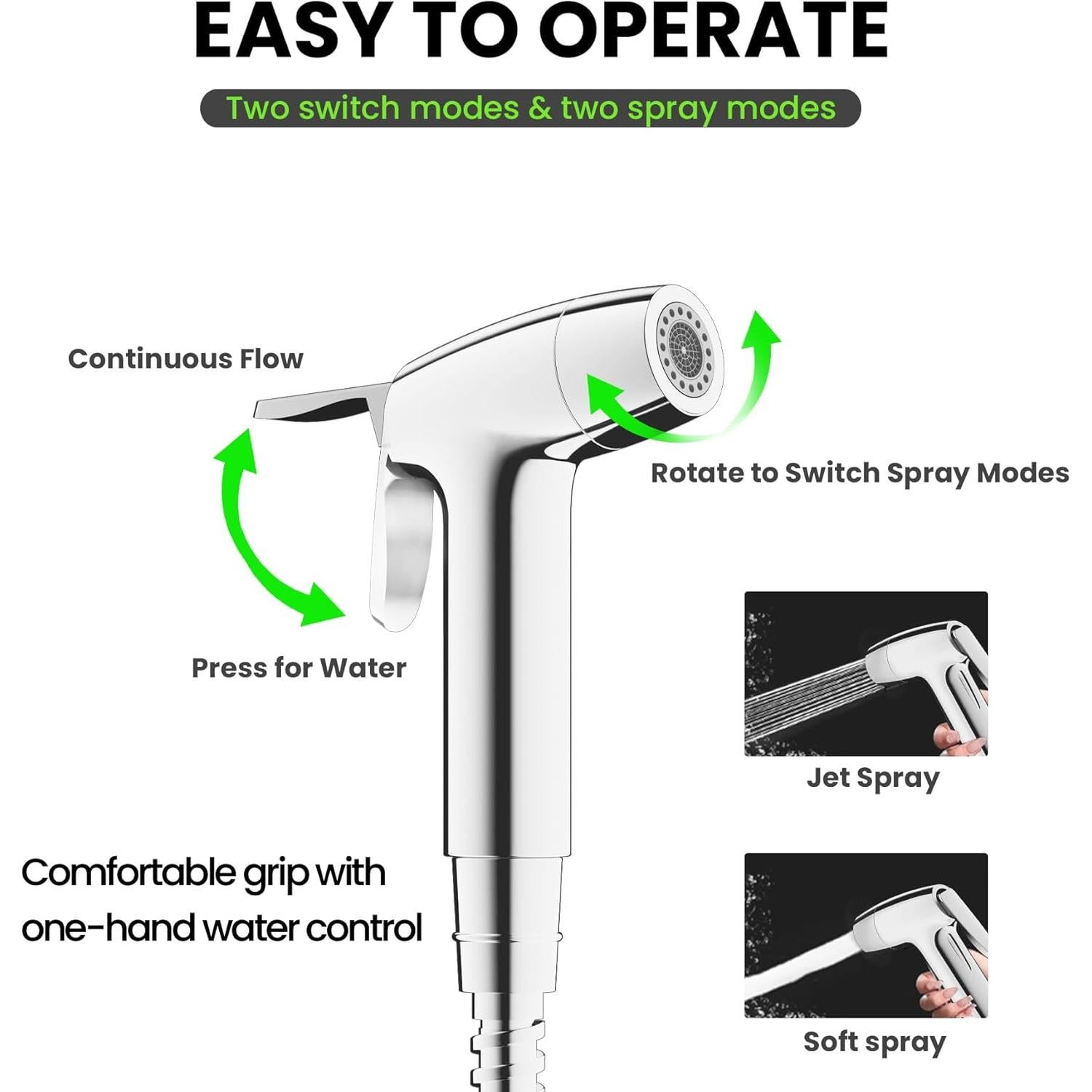 Rociador de Bidet Terapaton Cromado con Manguera 121.92 cm