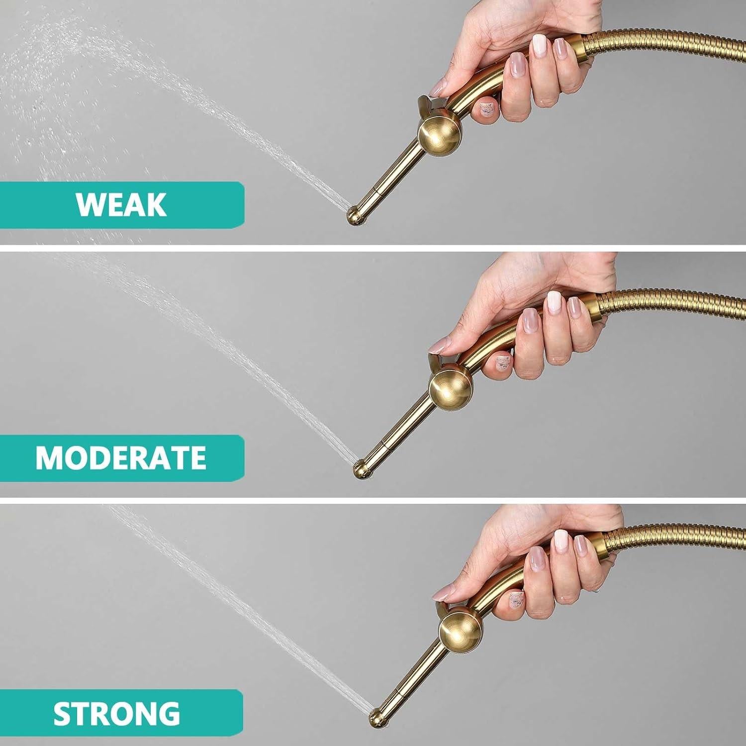 BARROCK Pulverizador de Bidet de Mano Dorado Cepillado Ajustable