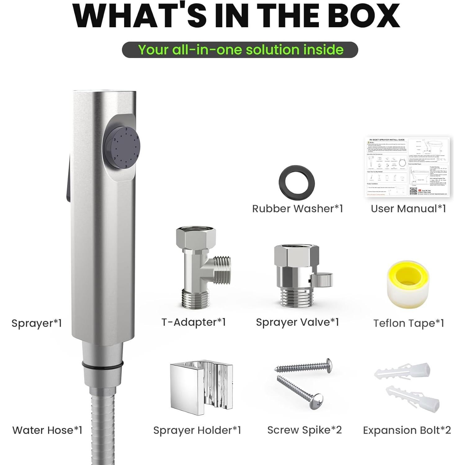 Rociador de Bidet de Mano Terapaton con Manguera 121.92 cm