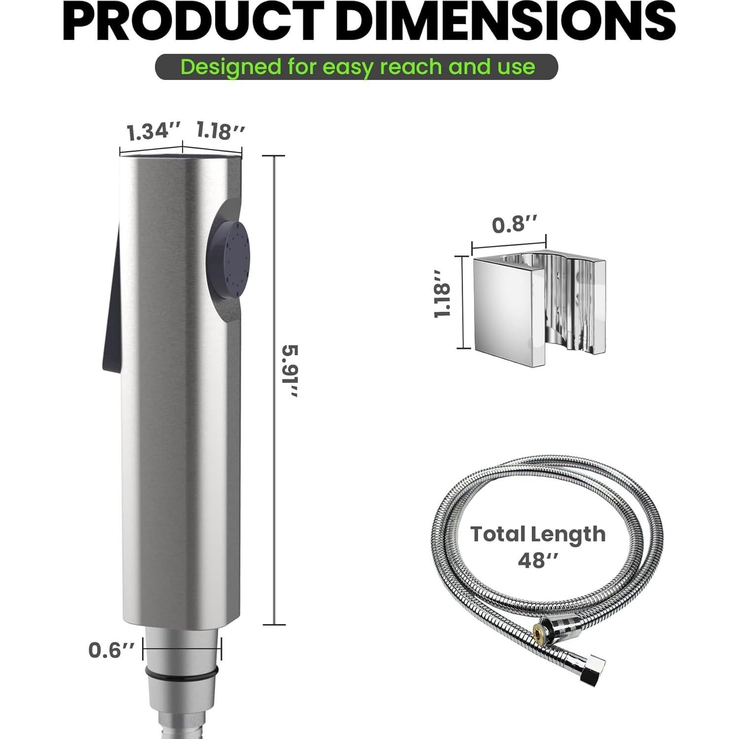 Rociador de Bidet de Mano Terapaton con Manguera 121.92 cm