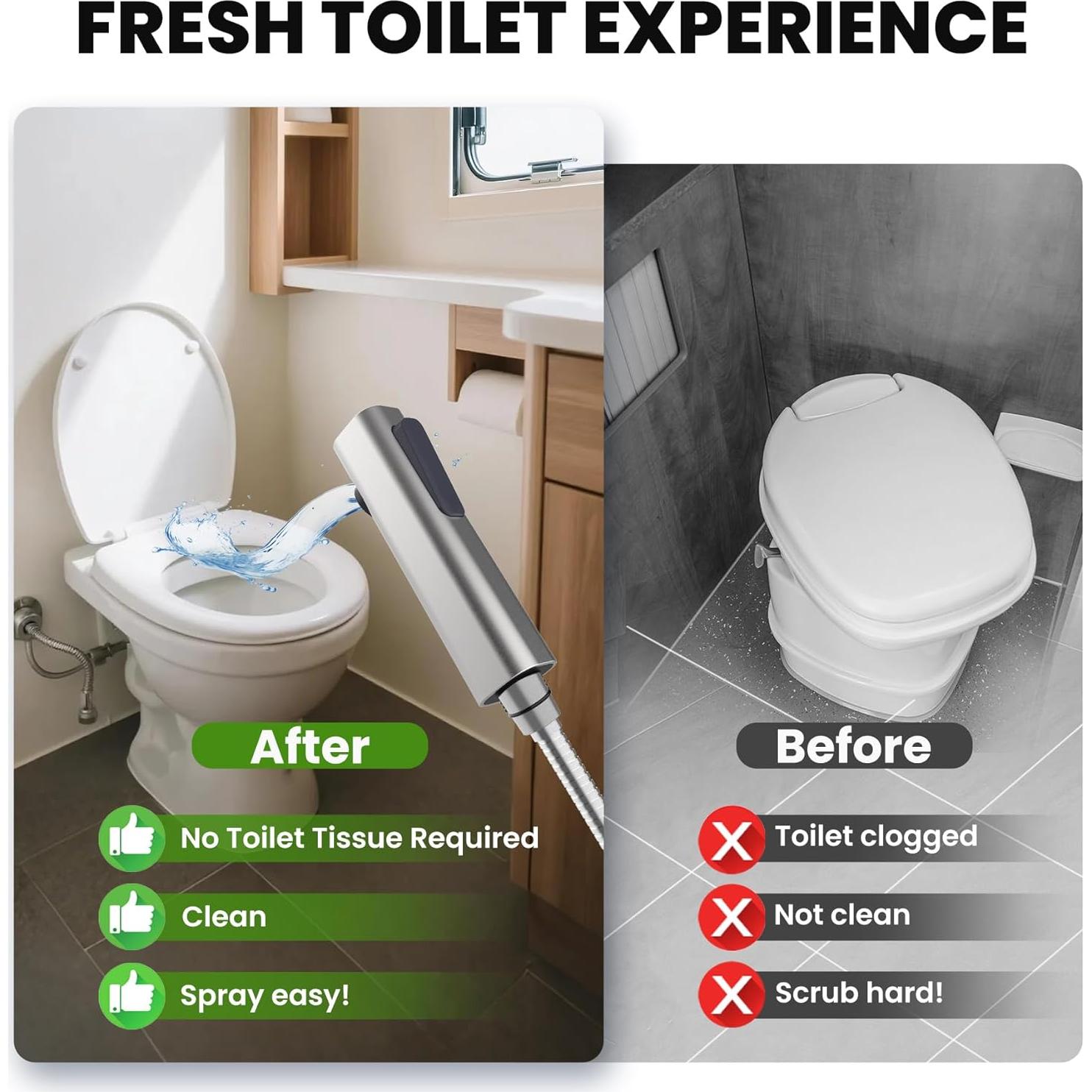 Rociador de Bidet de Mano Terapaton con Manguera 121.92 cm