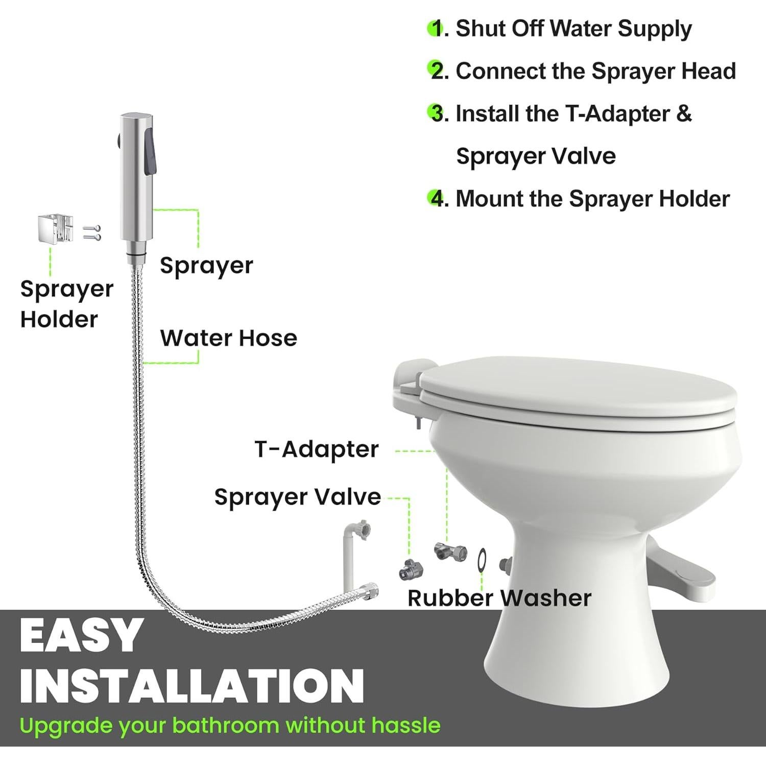 Rociador de Bidet de Mano Terapaton con Manguera 121.92 cm