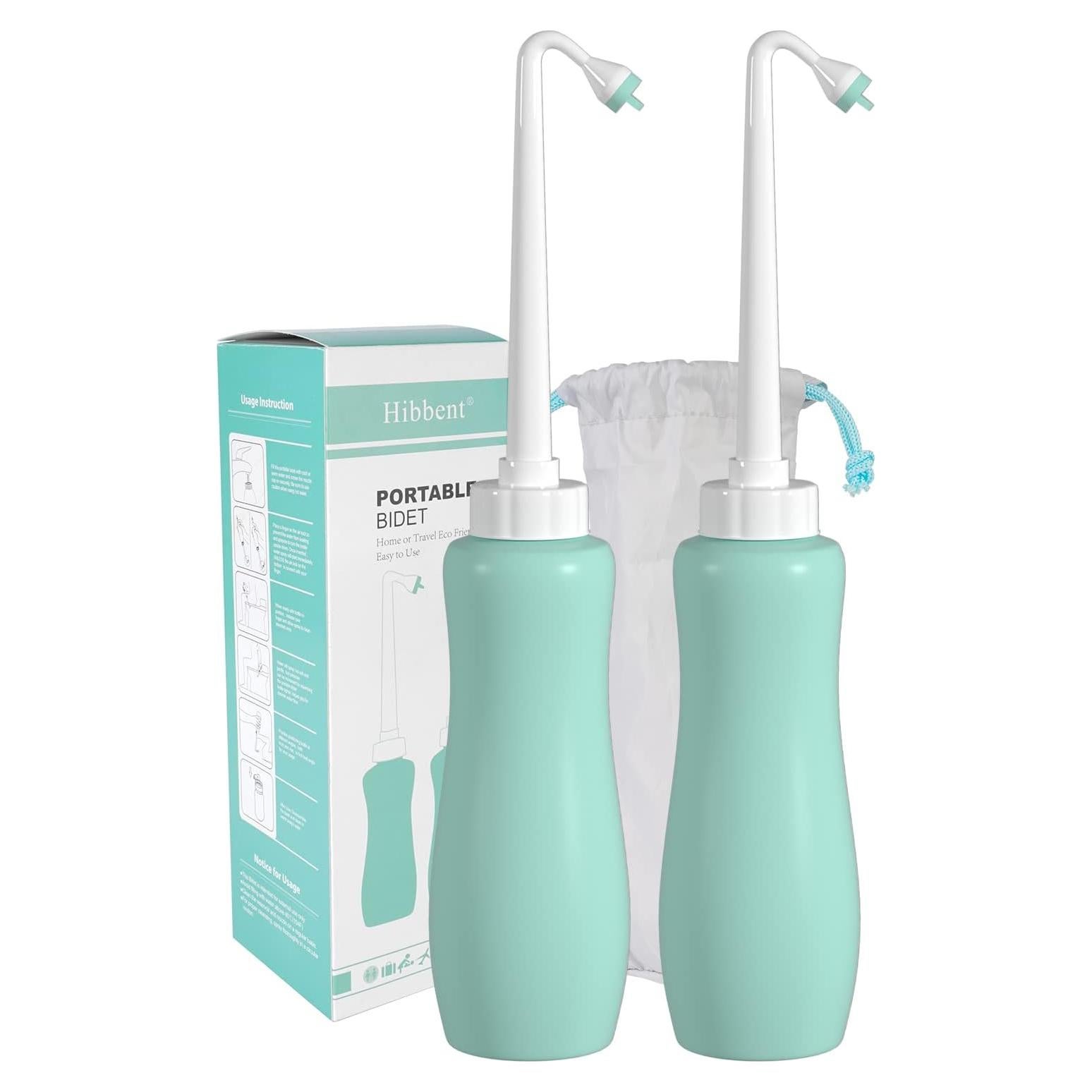 Hibbent Bidet Portátil 2 Pack 650ml Verde con Boquilla