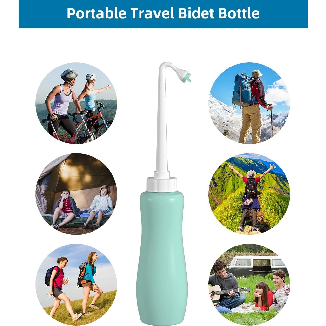 Hibbent Bidet Portátil 2 Pack 650ml Verde con Boquilla