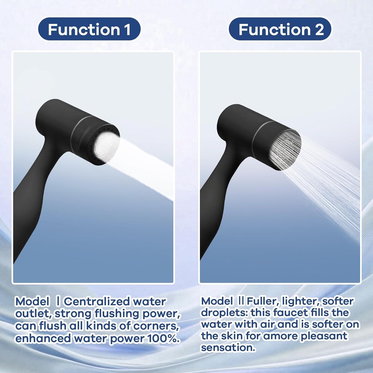 Rociador de Bidet de Mano KIMCHUL Doble Función ABS Negro