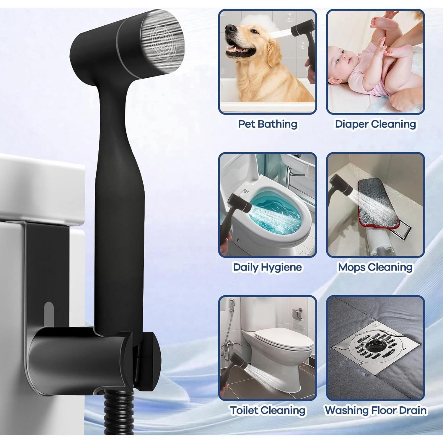 Rociador de Bidet de Mano KIMCHUL Doble Función ABS Negro