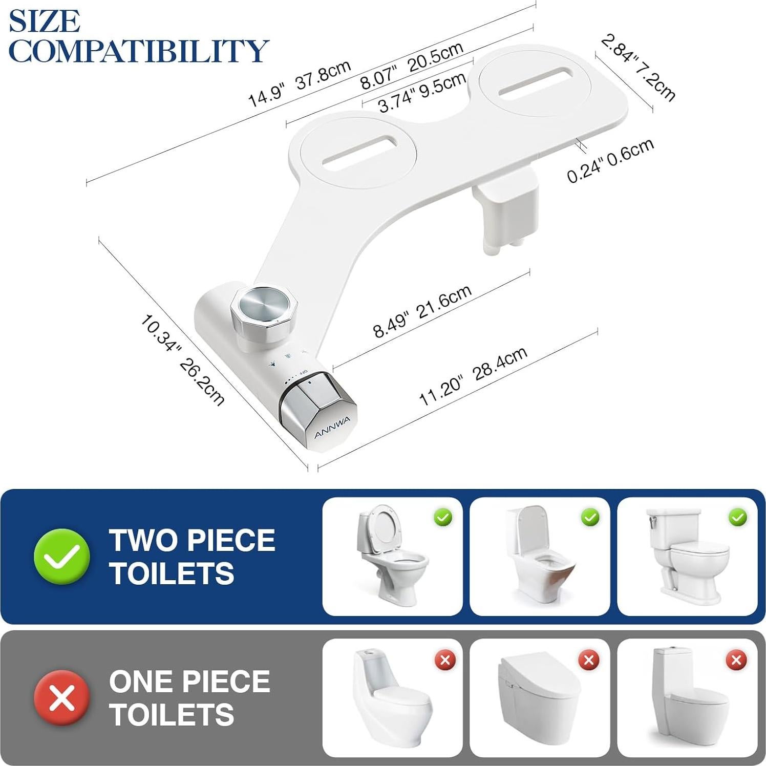 Accesorio de Bidet No Eléctrico ANNWA TT17N con Boquillas Dobles