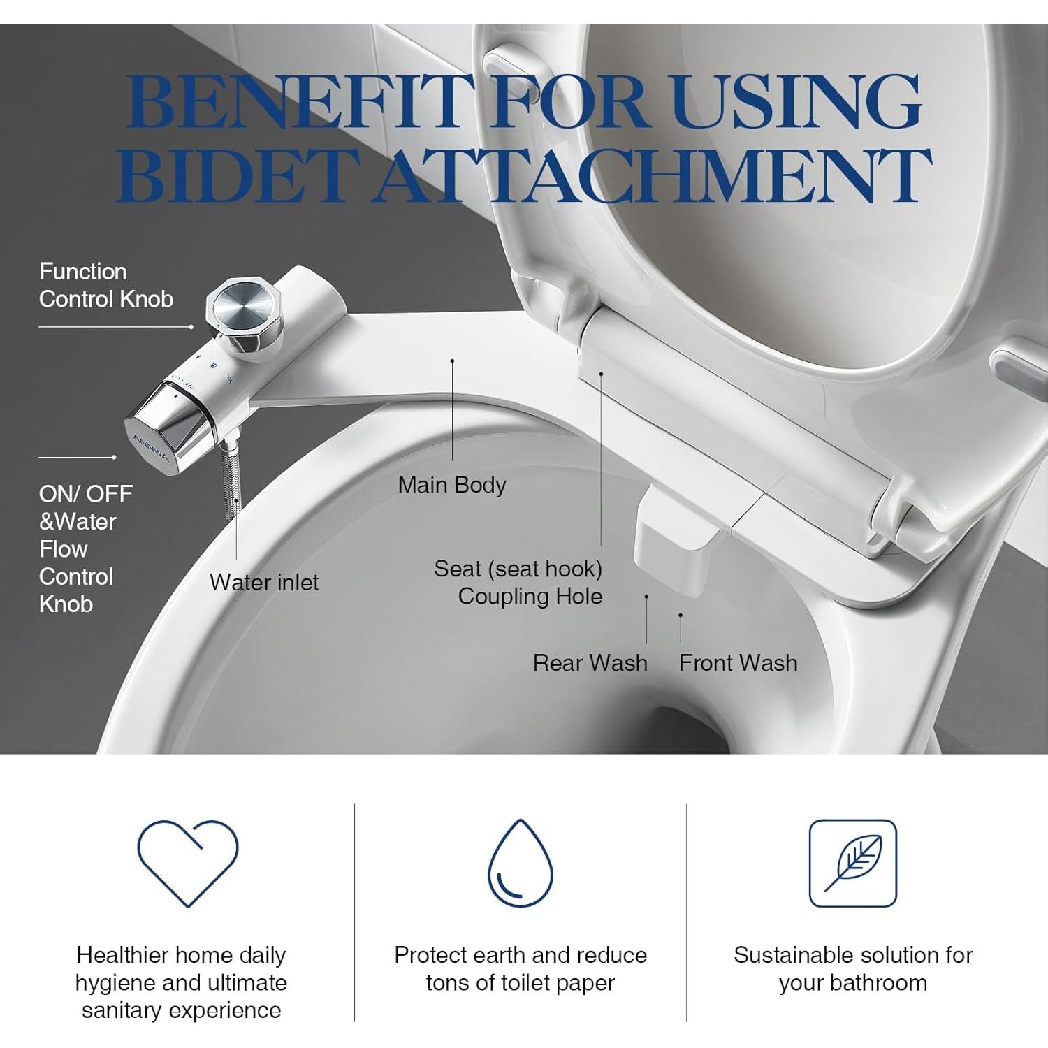 Accesorio de Bidet No Eléctrico ANNWA TT17N con Boquillas Dobles