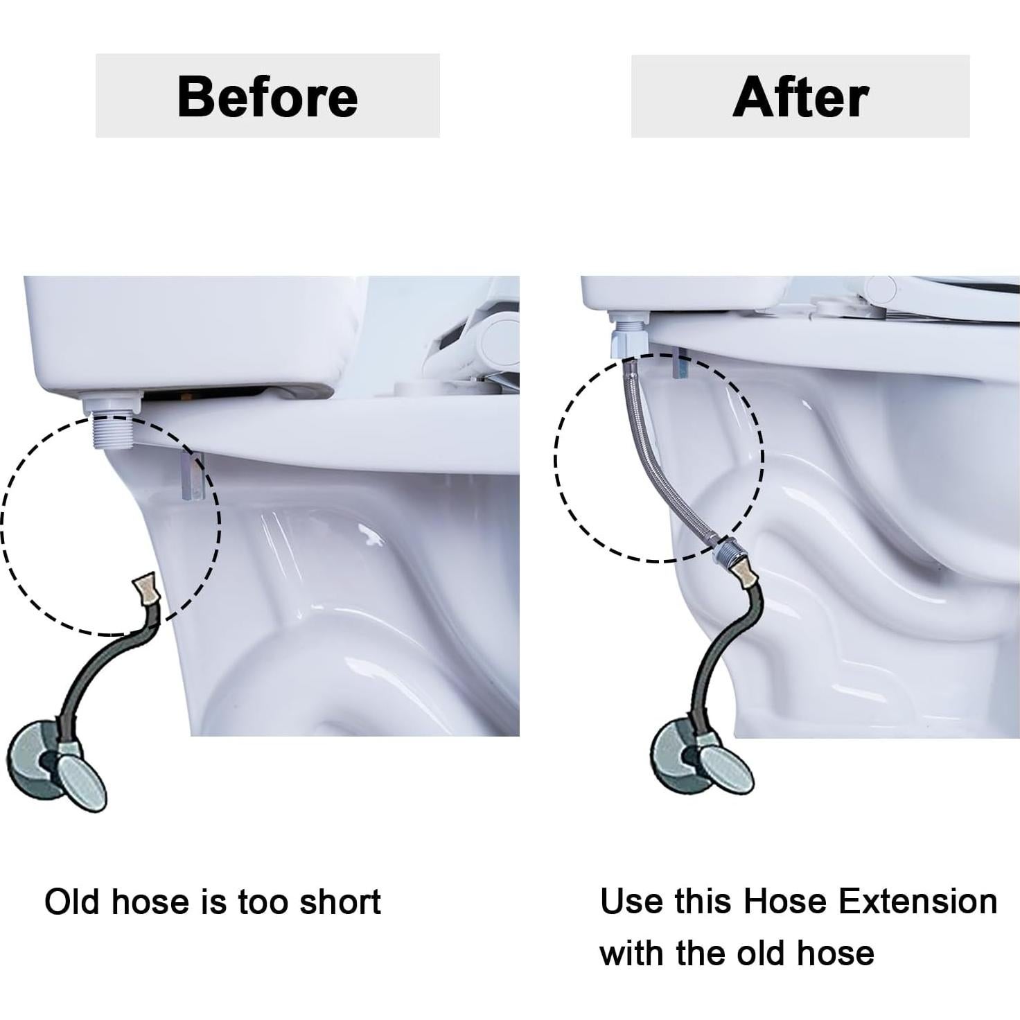 Manguera de Extensión para Inodoro ANJOES 20.32 cm Compatible TOTO