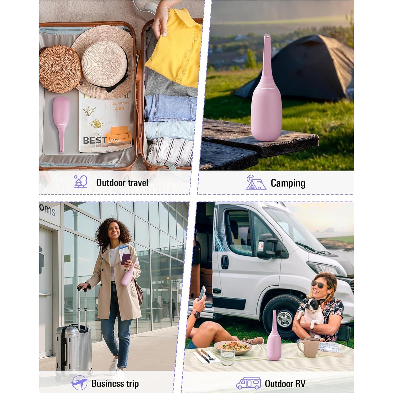 Rociador de Bidet Portátil Redsack 400ml Rosa Alta Presión