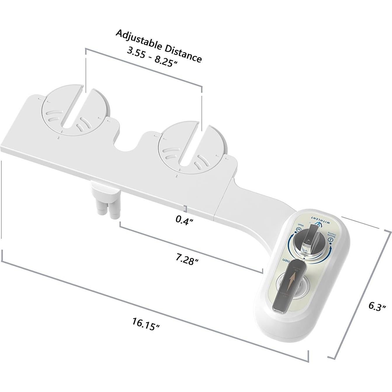 Accesorio de Bidet para Inodoro Zurdo WITHLENT J1016-03 Doble Boquilla