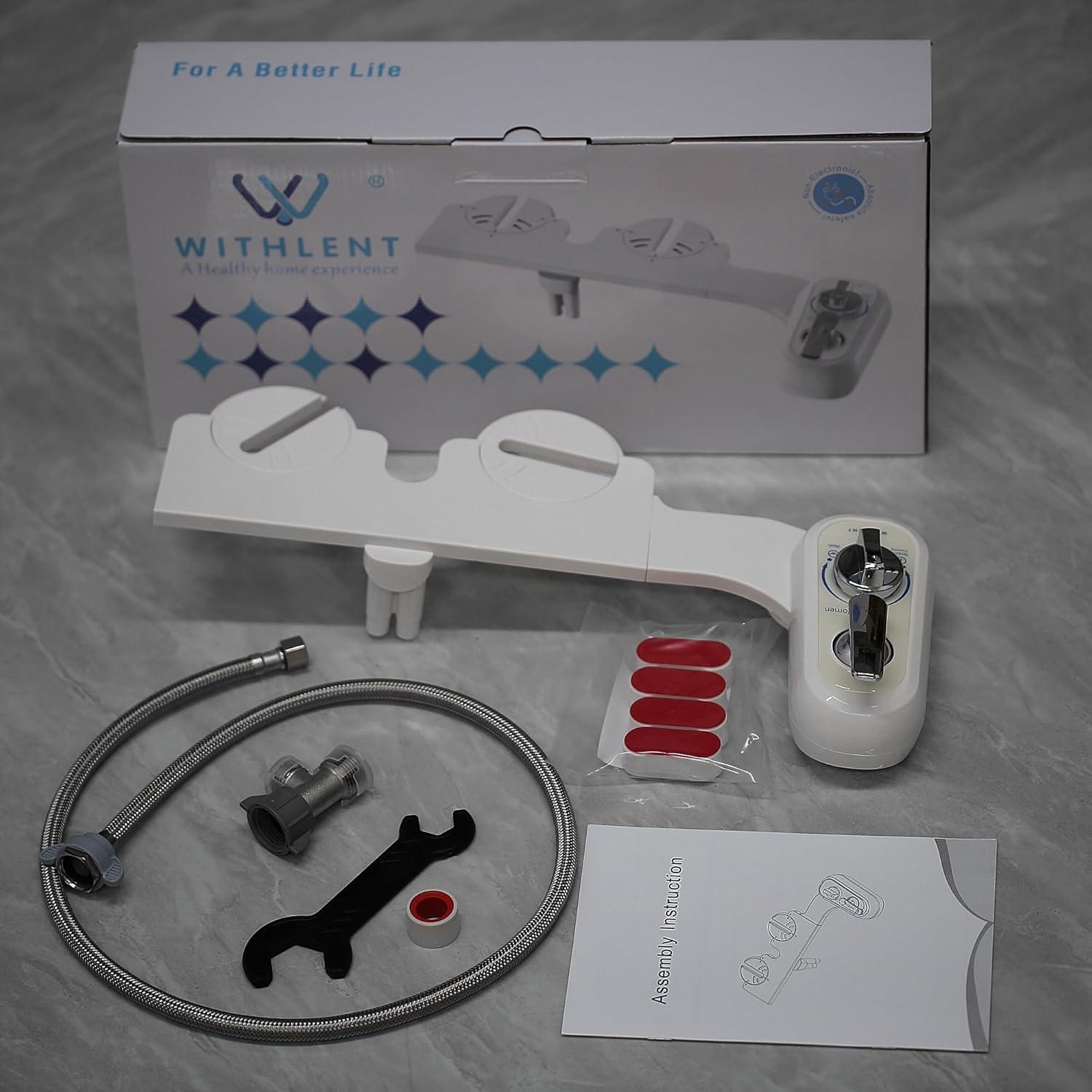 Accesorio de Bidet para Inodoro Zurdo WITHLENT J1016-03 Doble Boquilla