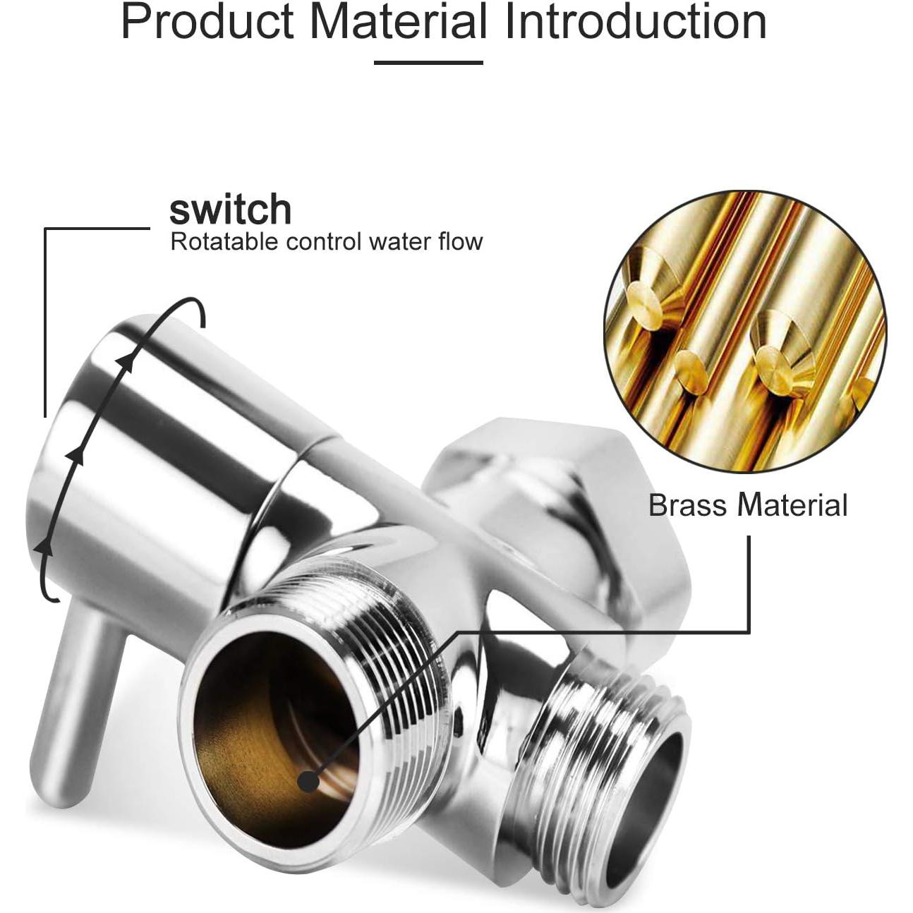 Adaptador T para Bidet SOMDARHK de Latón con Válvula de Cierre