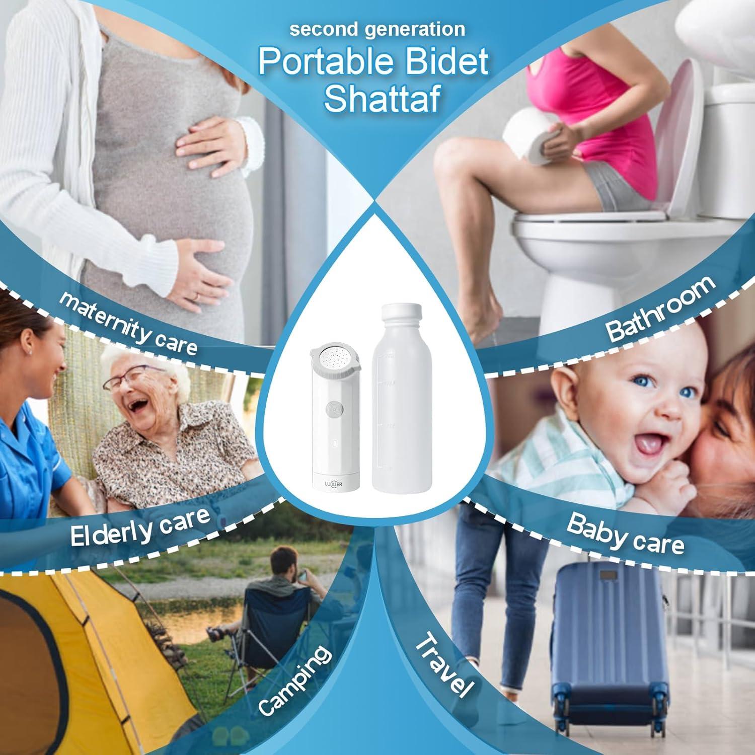 Bidet Portátil Eléctrico LUCKIER Mini 350ml, Ducha Higiénica