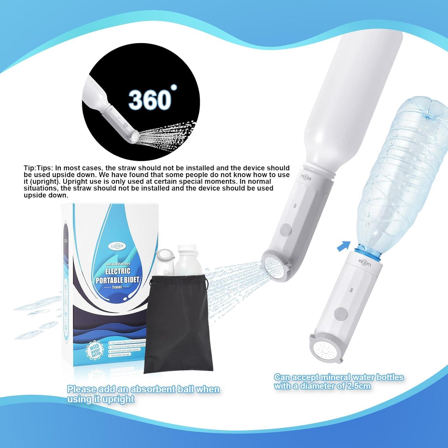 Bidet Portátil Eléctrico LUCKIER Mini 350ml, Ducha Higiénica