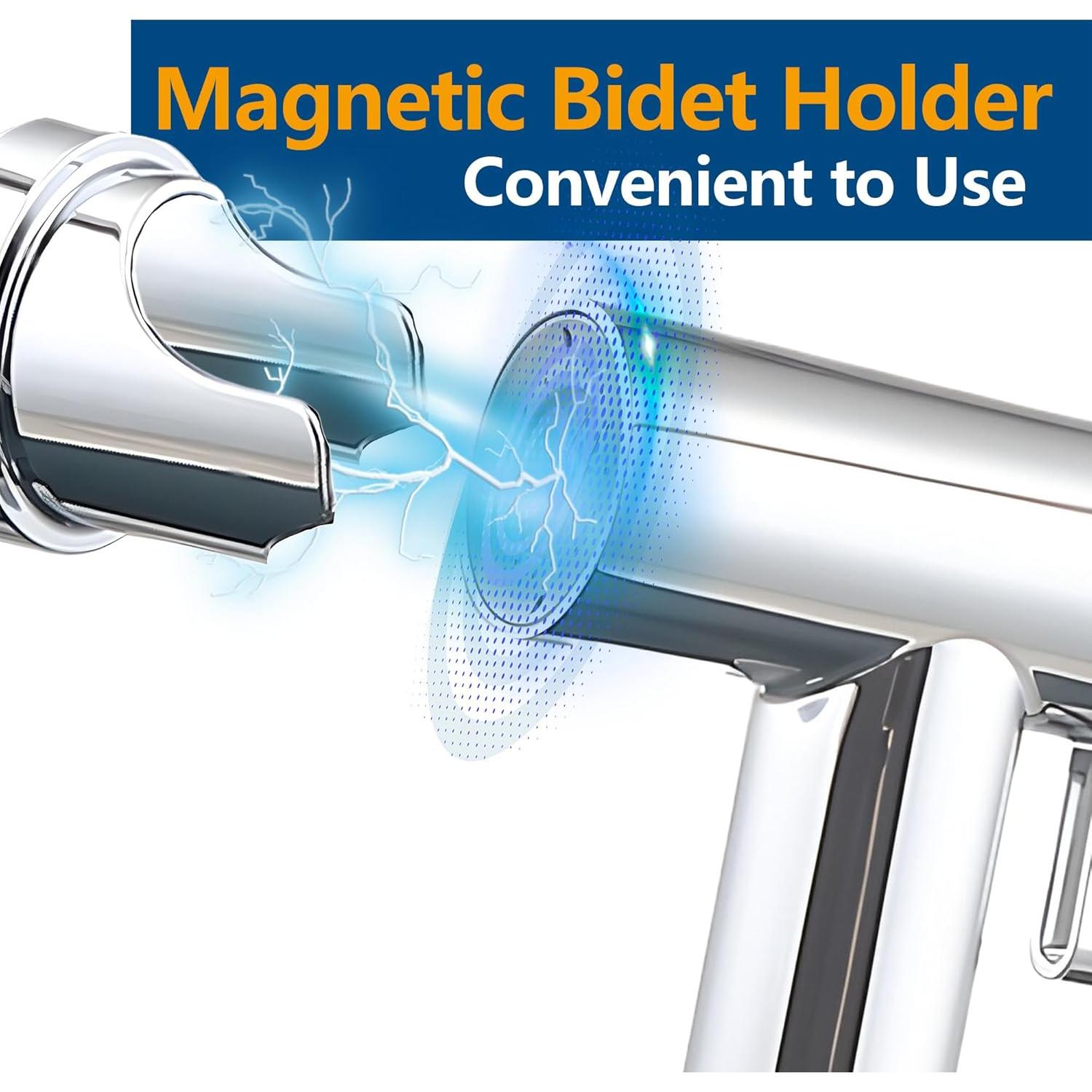 Rociador de Bidet de Mano JERIUSSG Cromado con Manguera 149.86 cm