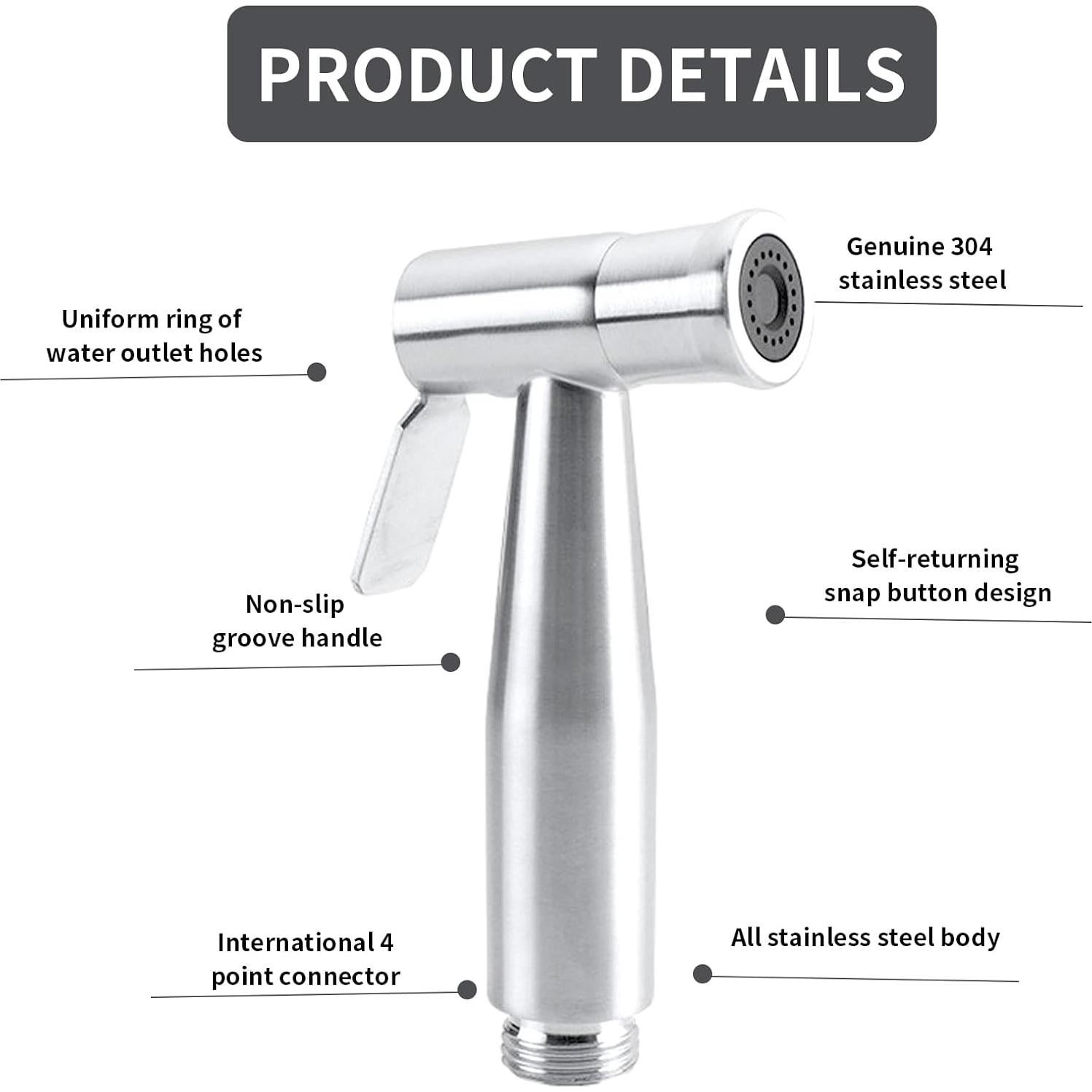 Ducha de Mano de Acero Inoxidable ABSOK para Bidet