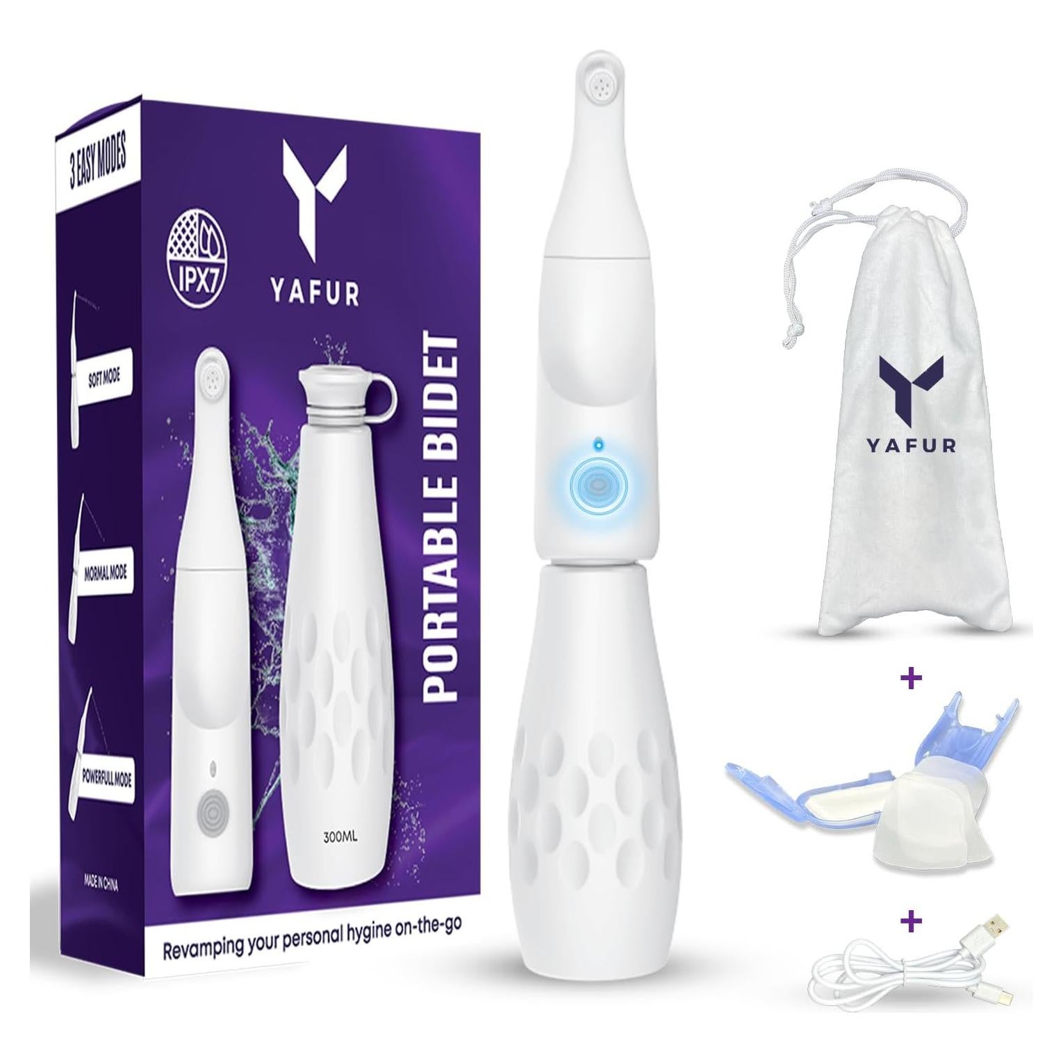 Bidet Portátil Yafur 800mAh 350ml IPX7 3 Modos de Rocío