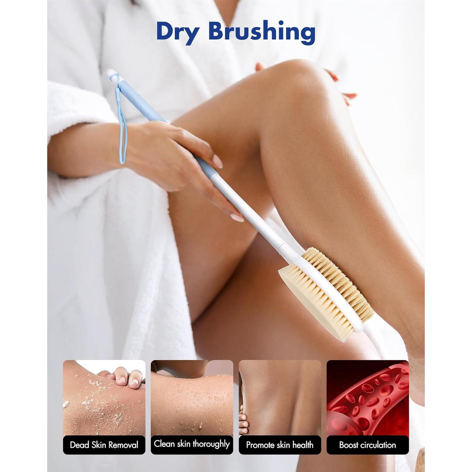 Cepillo de Ducha Rafow HZB-1 con Mango Largo 46 cm Azul