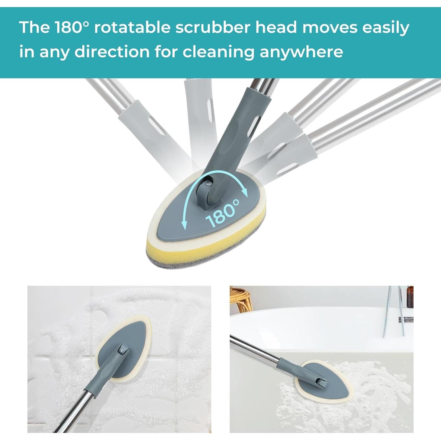 Cepillo de Ducha TreeLen 124.46 cm con 5 Cabezas Intercambiables