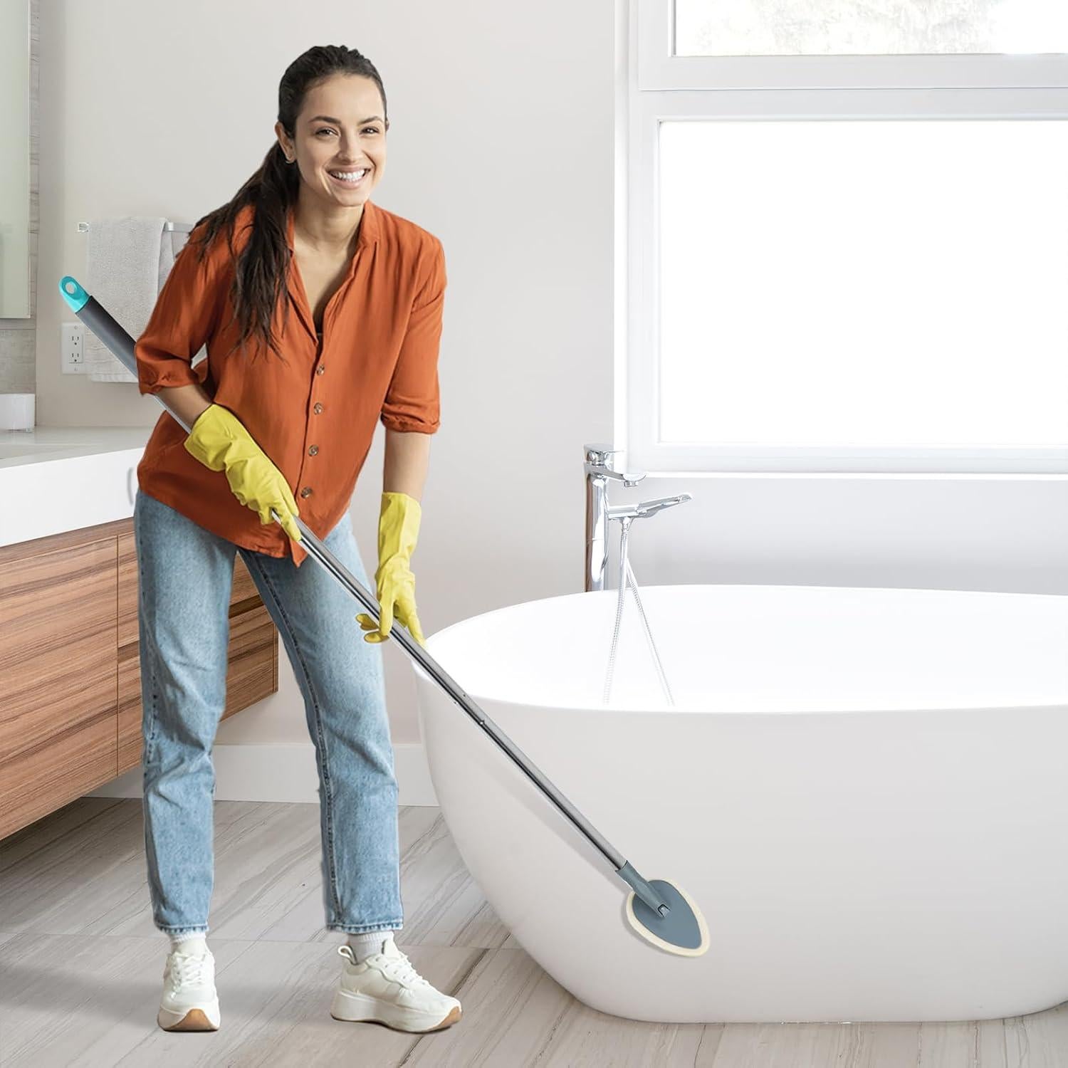 Cepillo de Ducha TreeLen 124.46 cm con 5 Cabezas Intercambiables