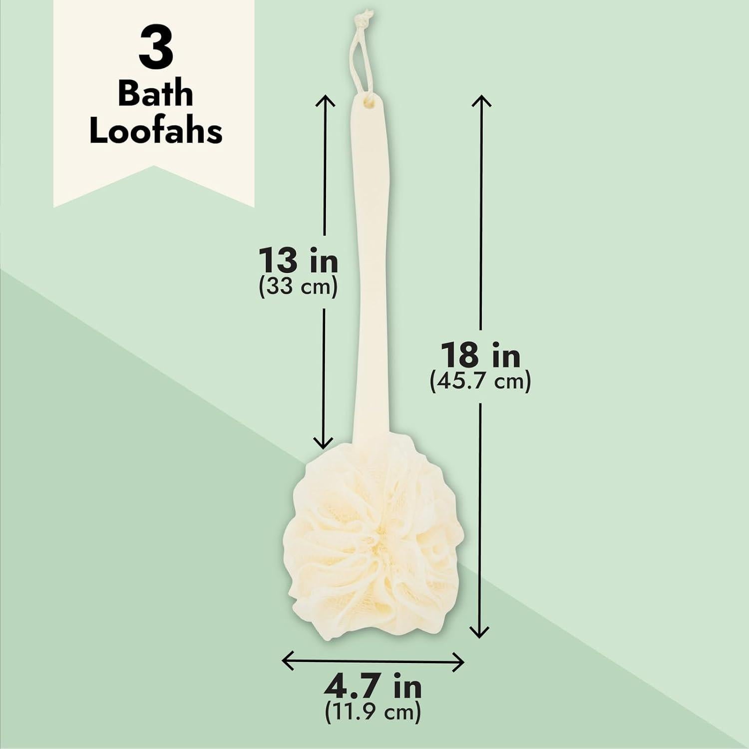 Esponja de Ducha Exfoliante Luffa Juvale - 3 Unidades 45.72 cm