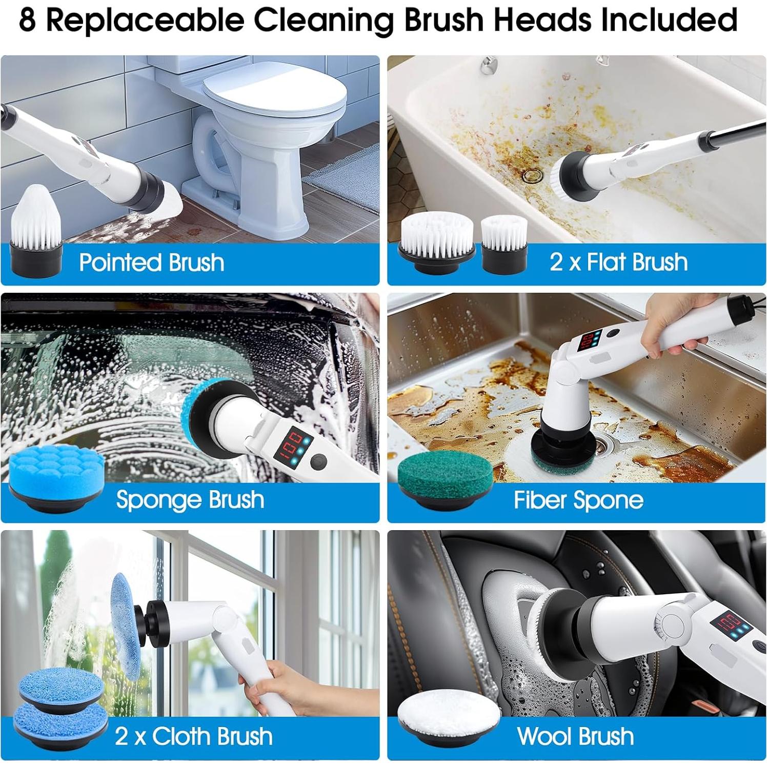 Limpiador Eléctrico de Espín Hdyfix 5200mAh Inalámbrico 3 Velocidades