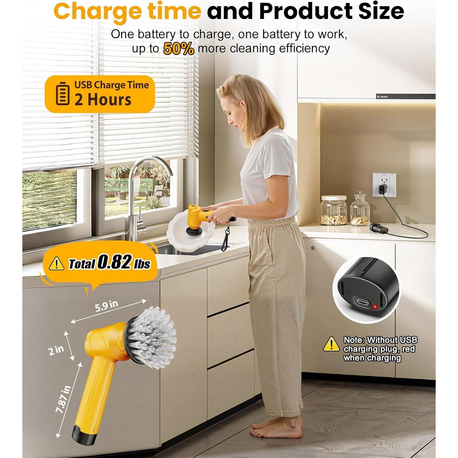 Cepillo Eléctrico Qimedo 5000mAh Inalámbrico con Pantalla