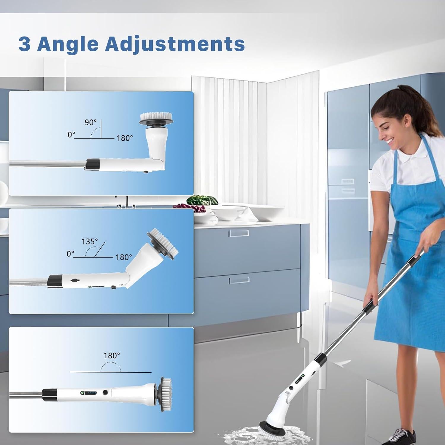 Cepillo de limpieza eléctrico Hillyfe con 7 cabezales, IPX7