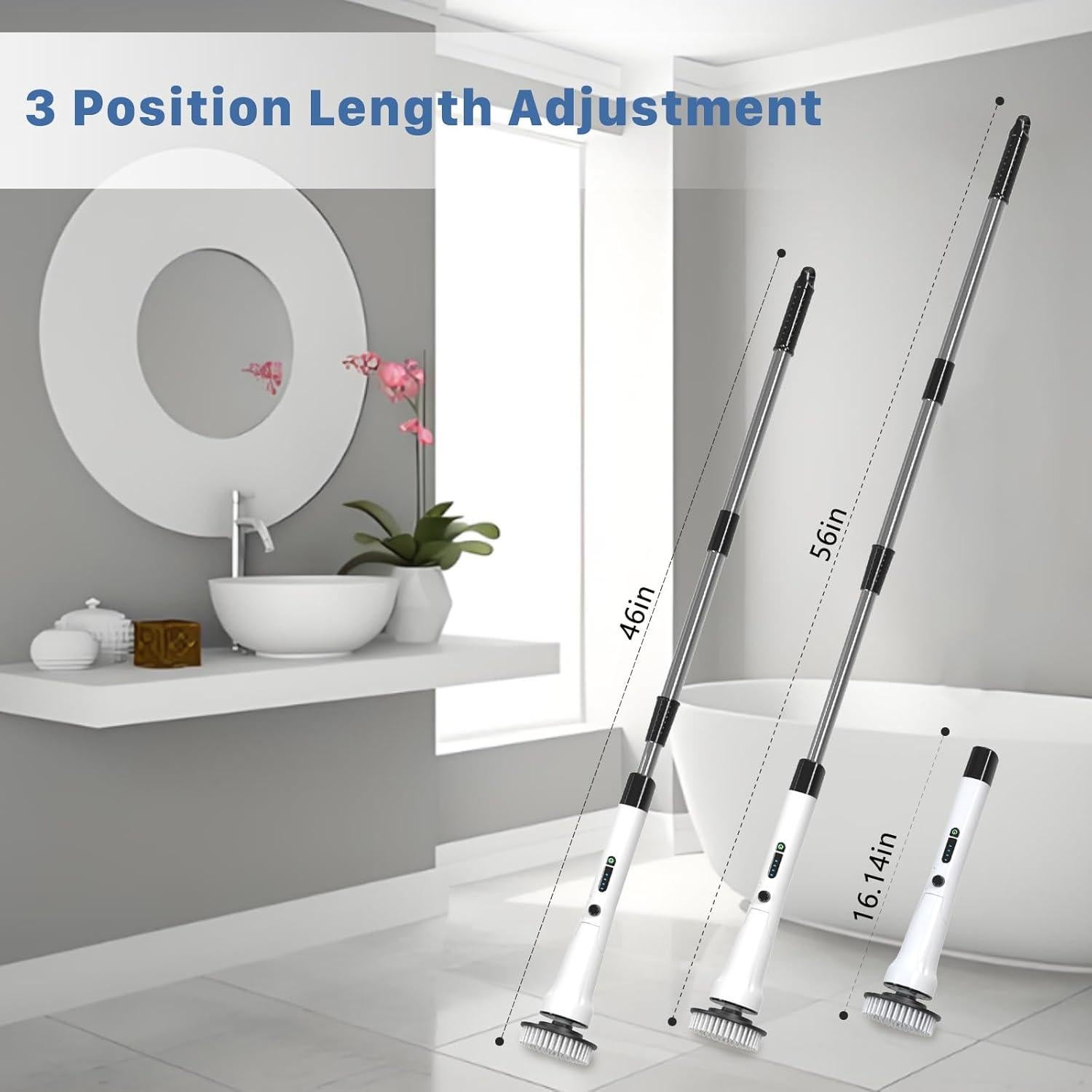 Cepillo de limpieza eléctrico Hillyfe con 7 cabezales, IPX7