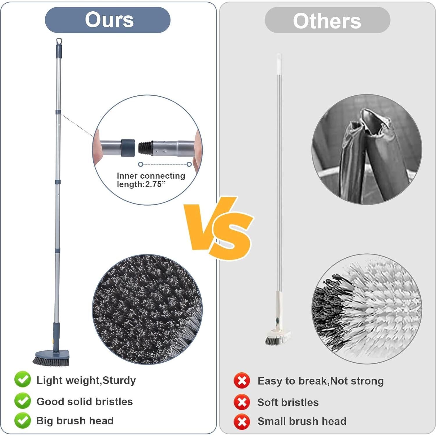 Cepillo de Limpieza 4 en 1 EDZNFE con Mango Largo 139 cm