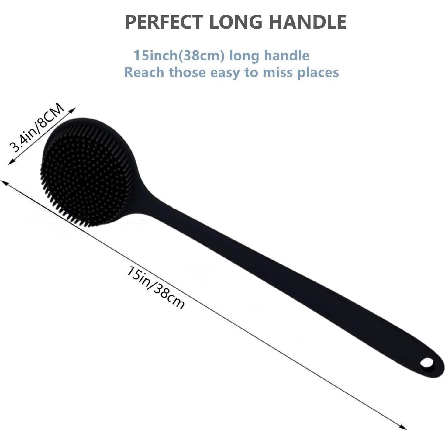 Cepillo Exfoliador Corporal de Silicona CINLITEK con Mango Largo