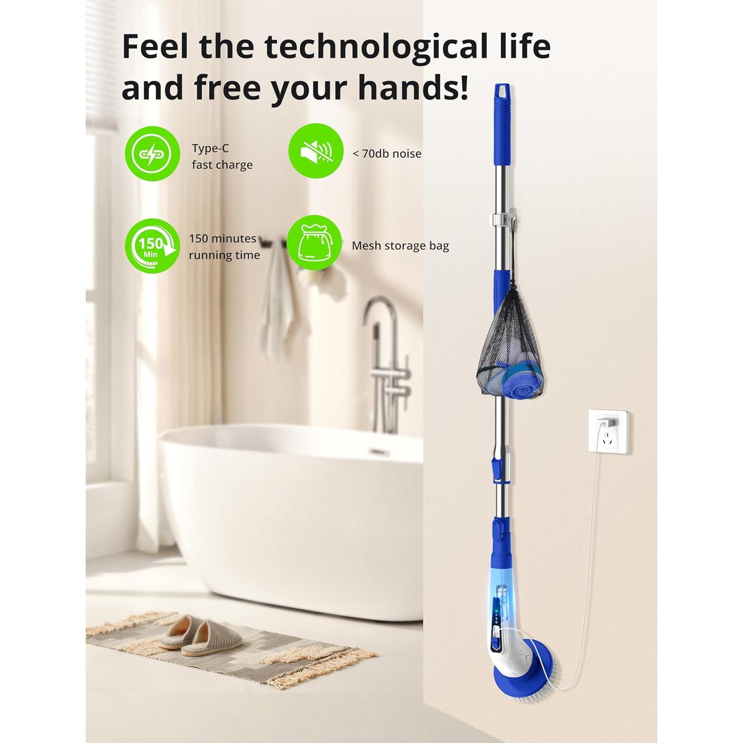 Cepillo de Limpieza Eléctrico VaxBree 420RPM 8 Cabezas Ajustable