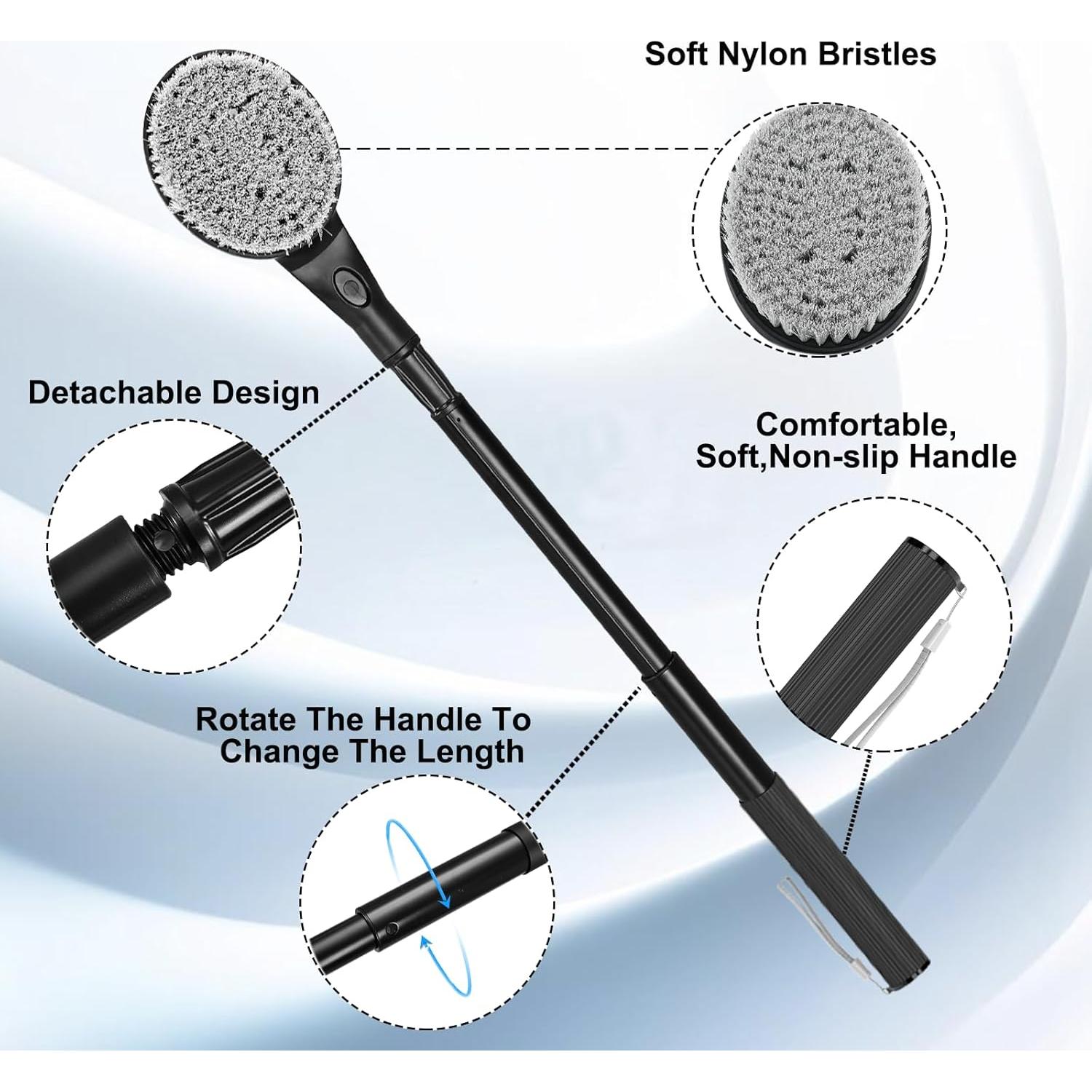 Back Scrubber for Shower,25" Long Handle Shower Brush for Body Exfoliator and Deep Clean,Back Scrubber for Shower for Men,Women and Elderly