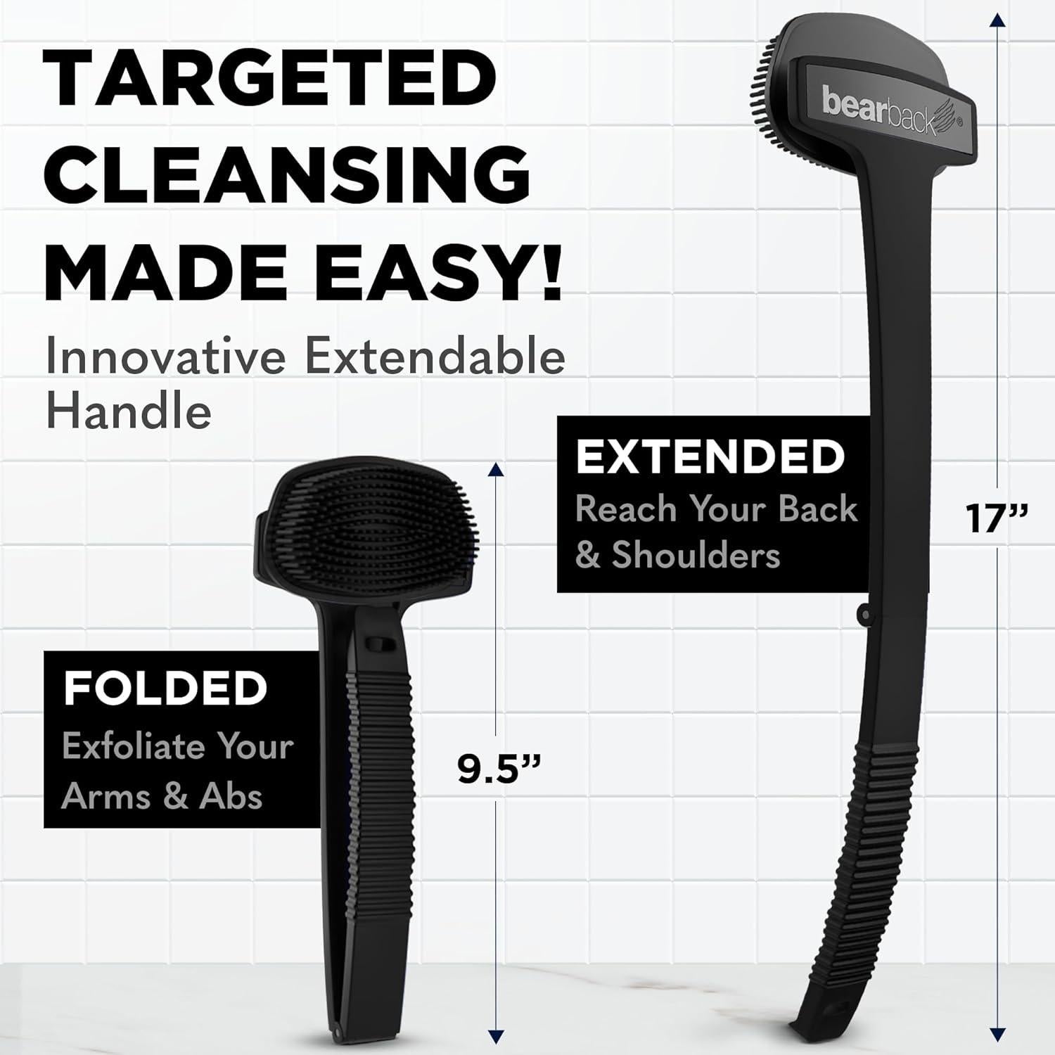 Exfoliador Corporal Bearback de Silicona con Mango Extensible