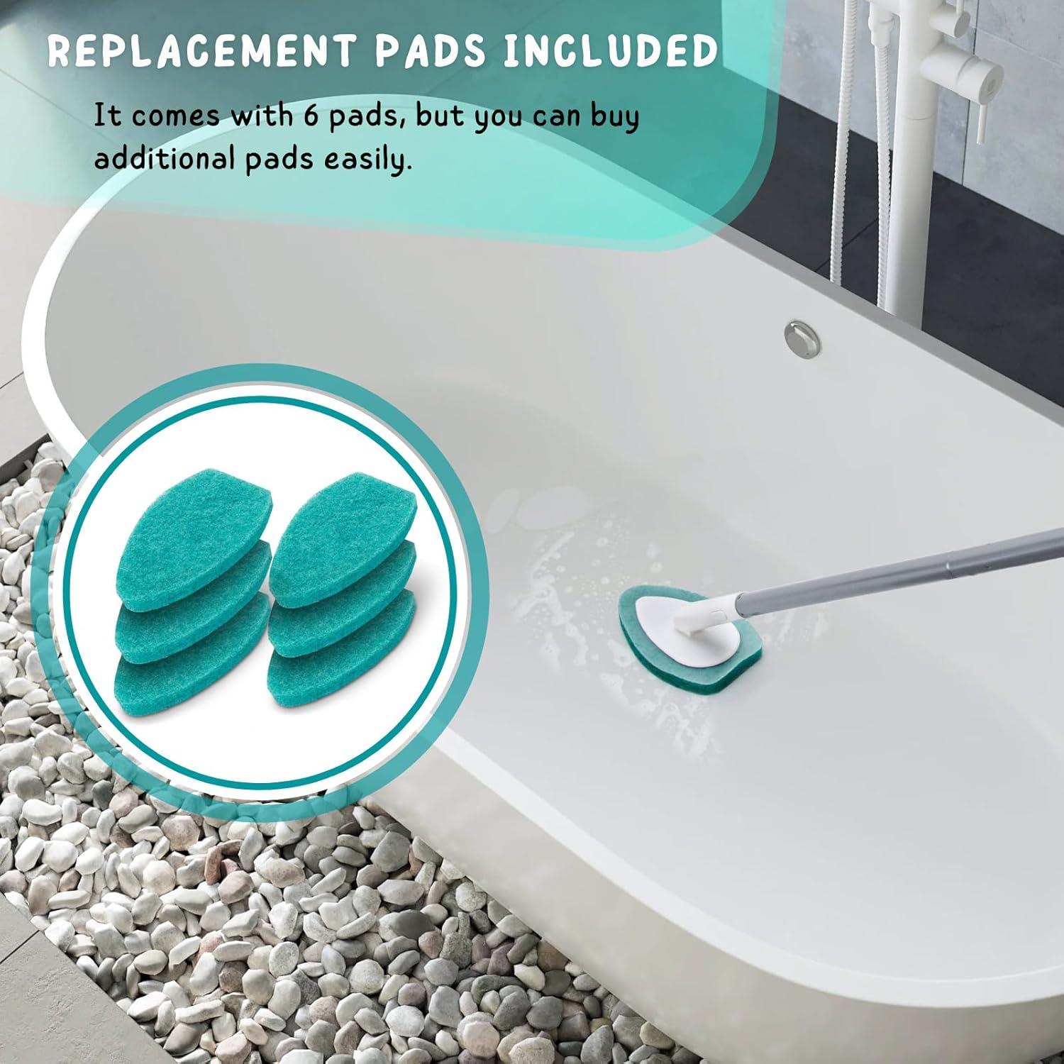 Cepillo de Ducha KeFanta con Mango Largo 119 cm y 6 Almohadillas