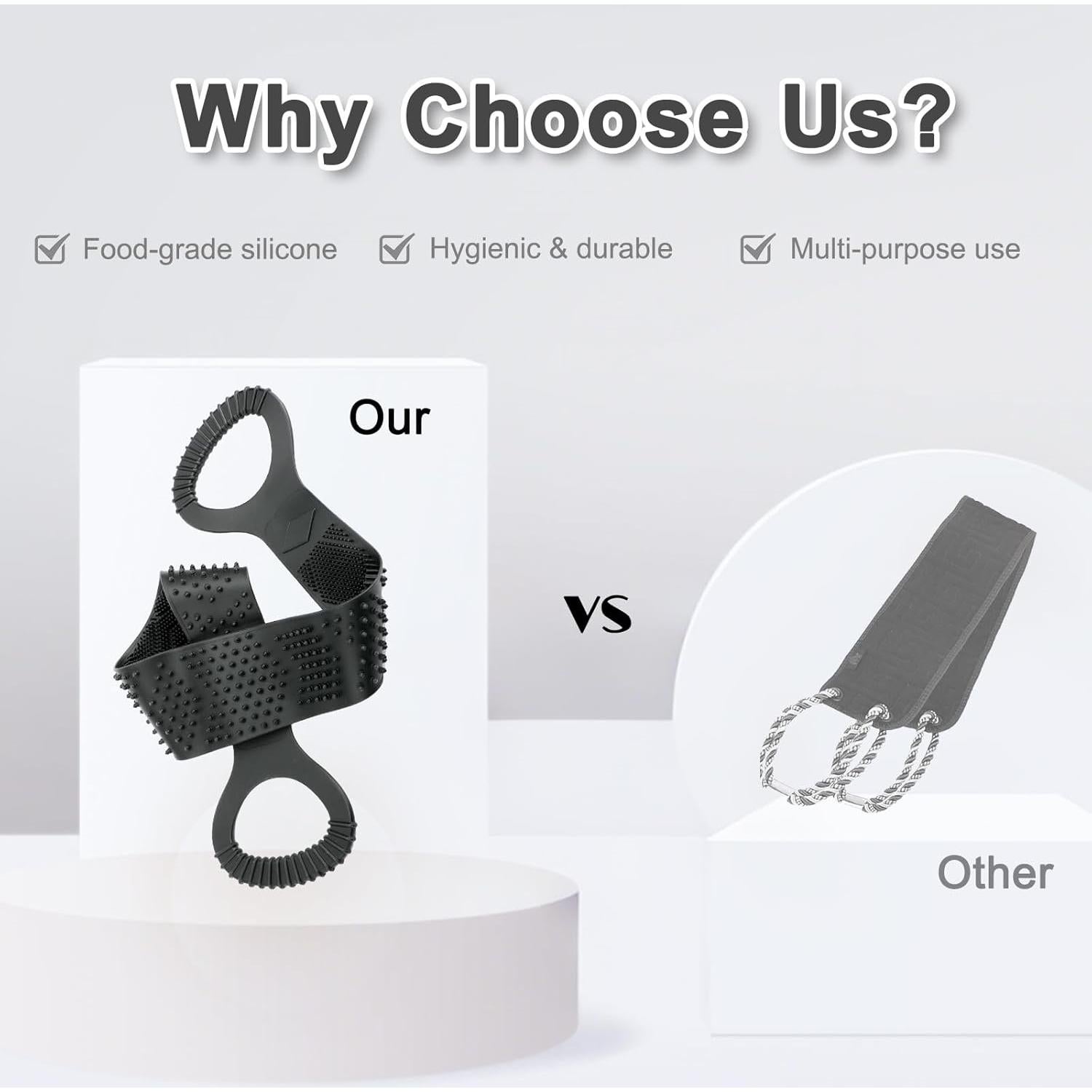 Esponja de Silicona FREATECH para Espalda 91 cm Exfoliante Doble Cara